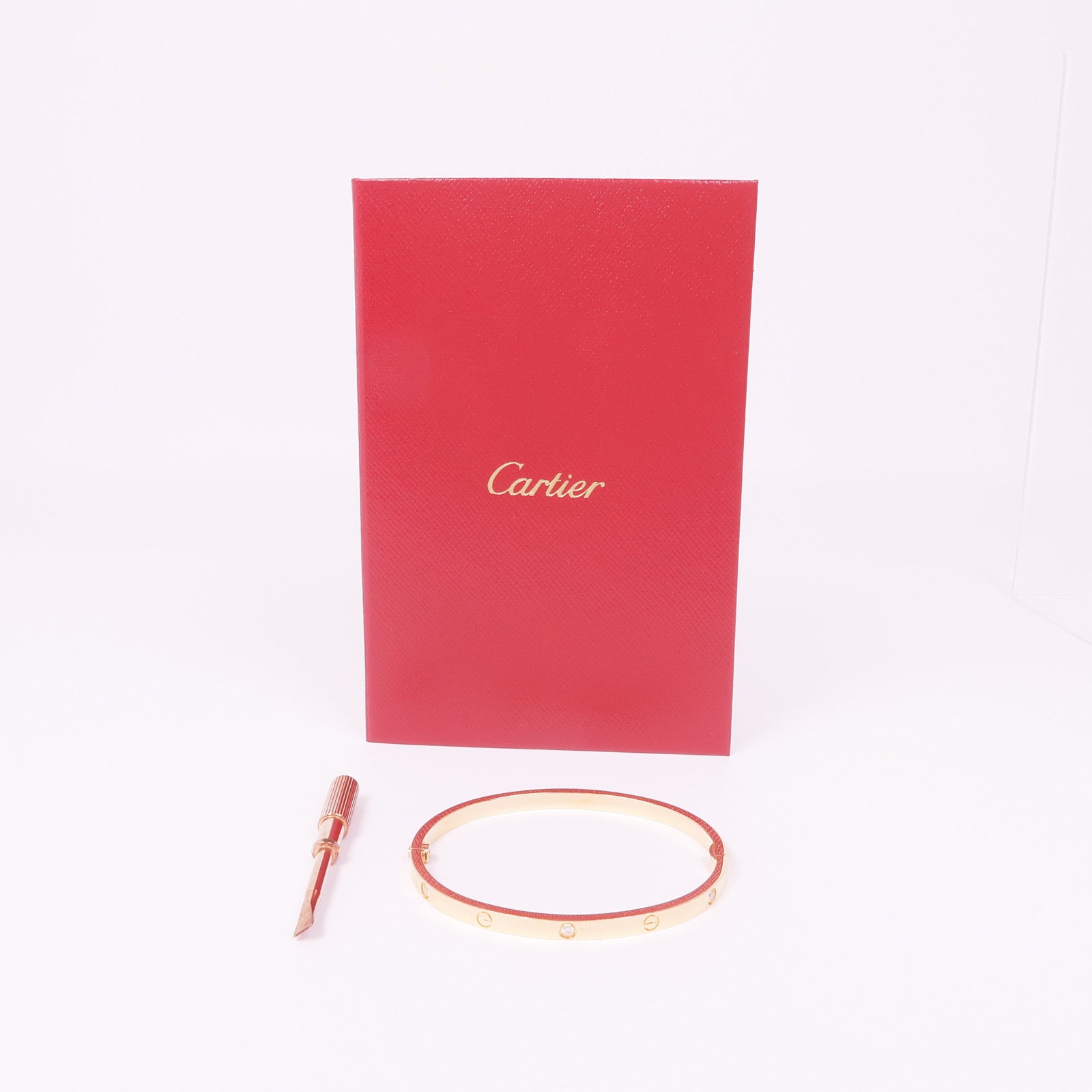 CARTIER 18K玫瑰金Love Bangle 6 Diamonds鑽石手鐲Cartier#16