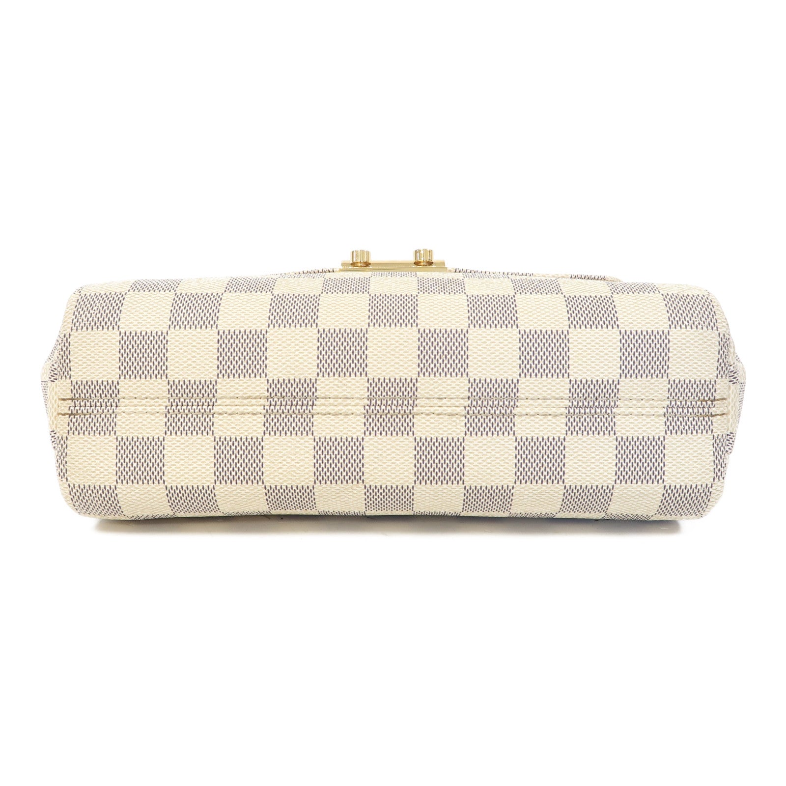 LOUIS VUITTON Damier Azur Croisette金扣手挽肩背兩用袋白色