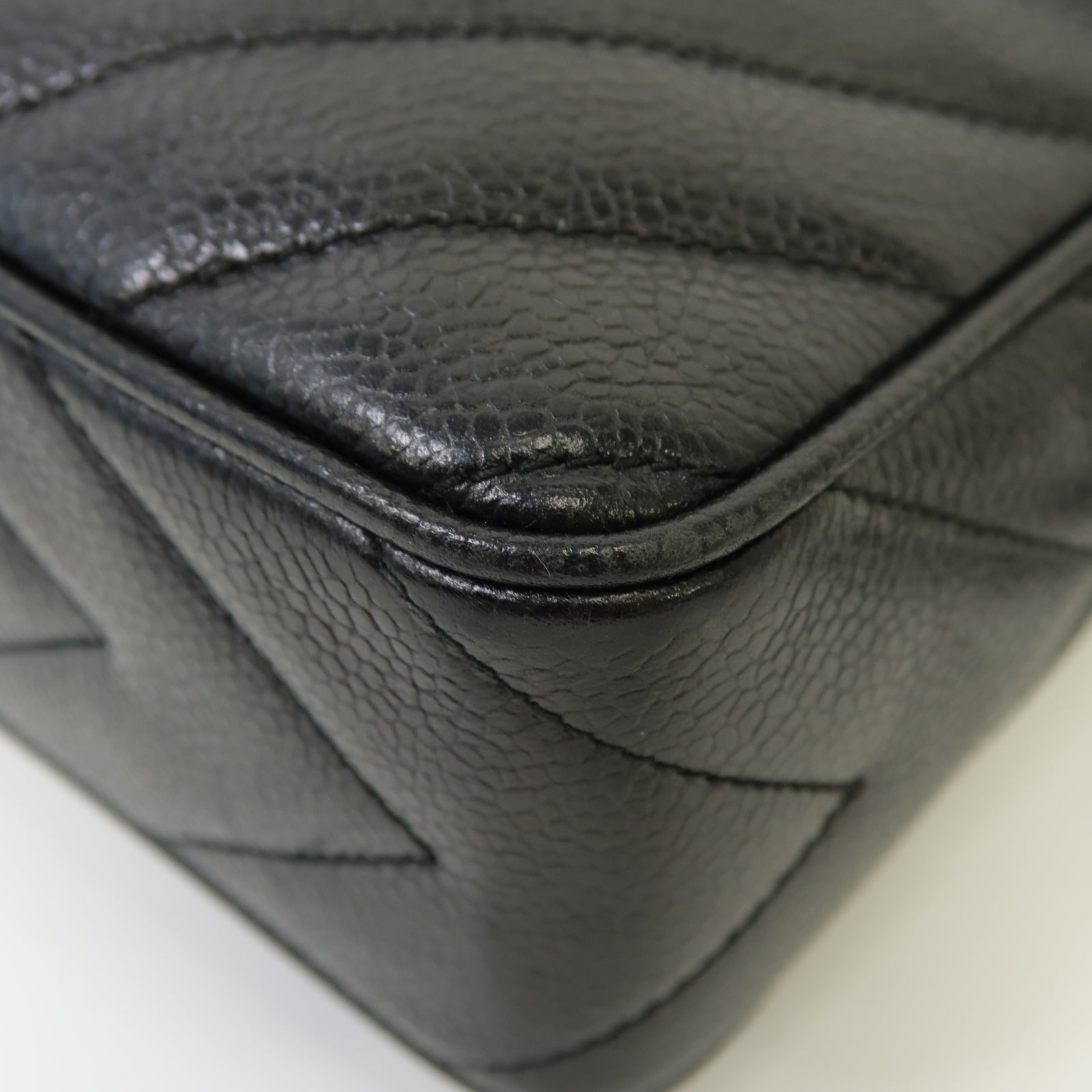 CHANEL 【激減優惠】Caviar皮革Vintage Tassel Camera Bag金扣鏈帶肩背袋黑色