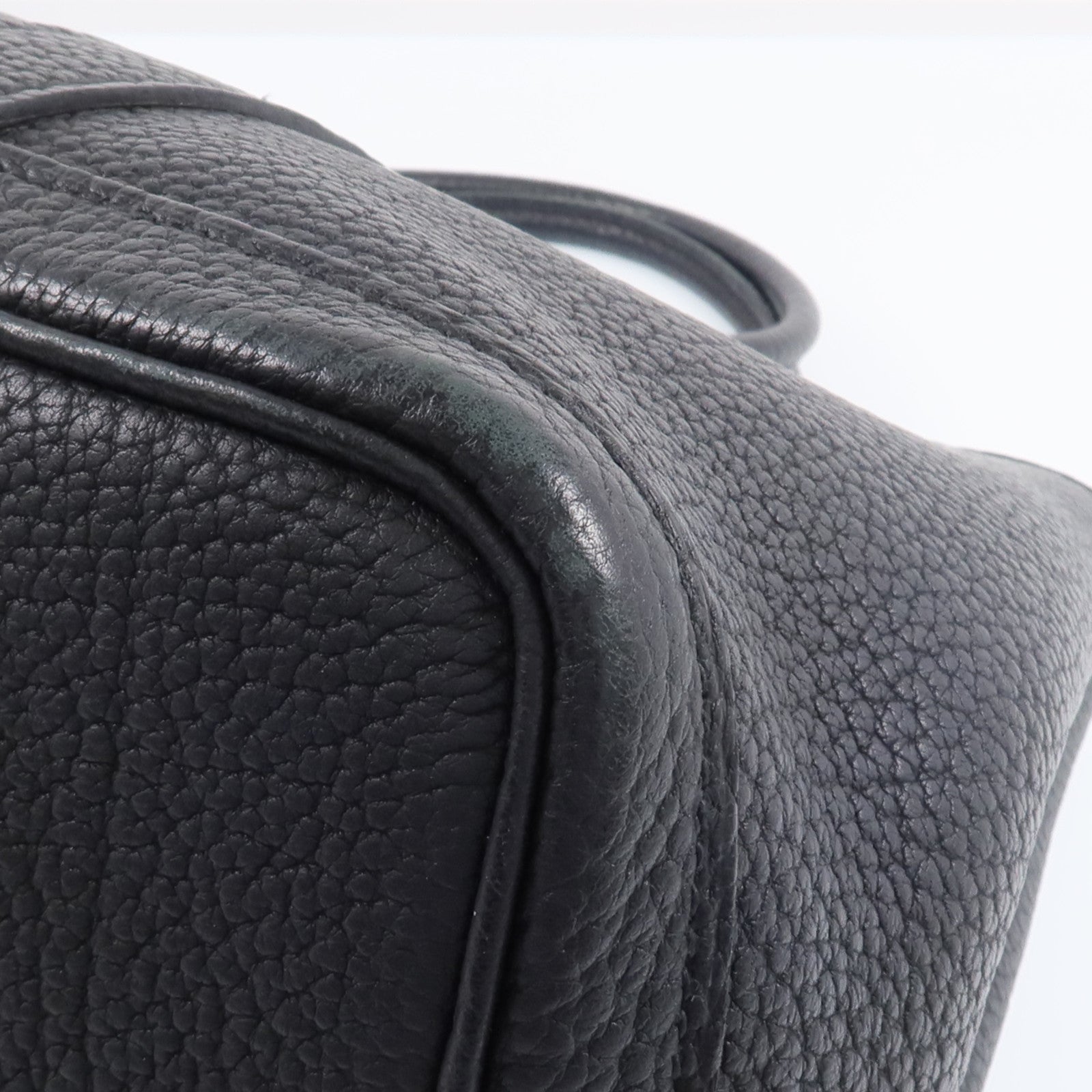 HERMES Negonda皮革Garden Party TPM銀扣手挽袋Noir