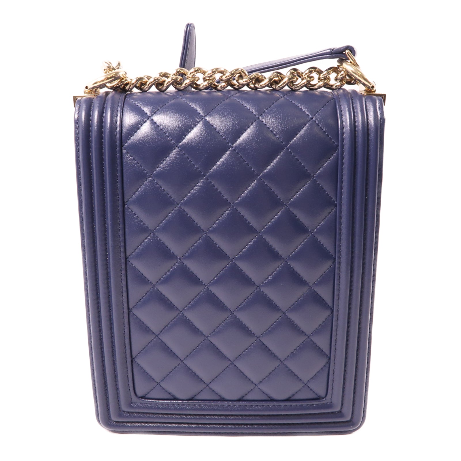 CHANEL 【激減優惠】羊皮皮革Le Boy金扣肩背袋藍色