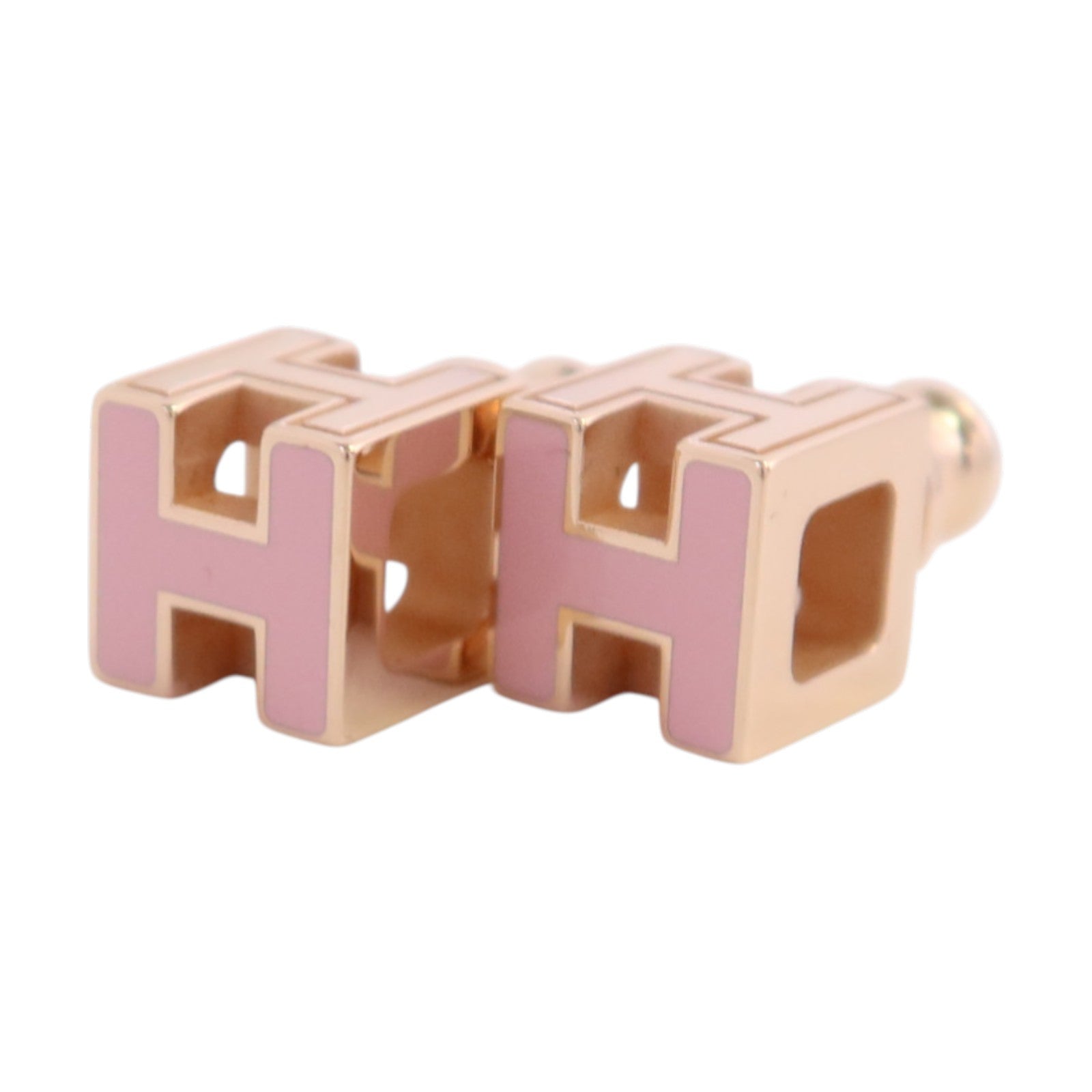 HERMES 【激減優惠】金屬/琺瑯H Cube Earrings金扣耳環