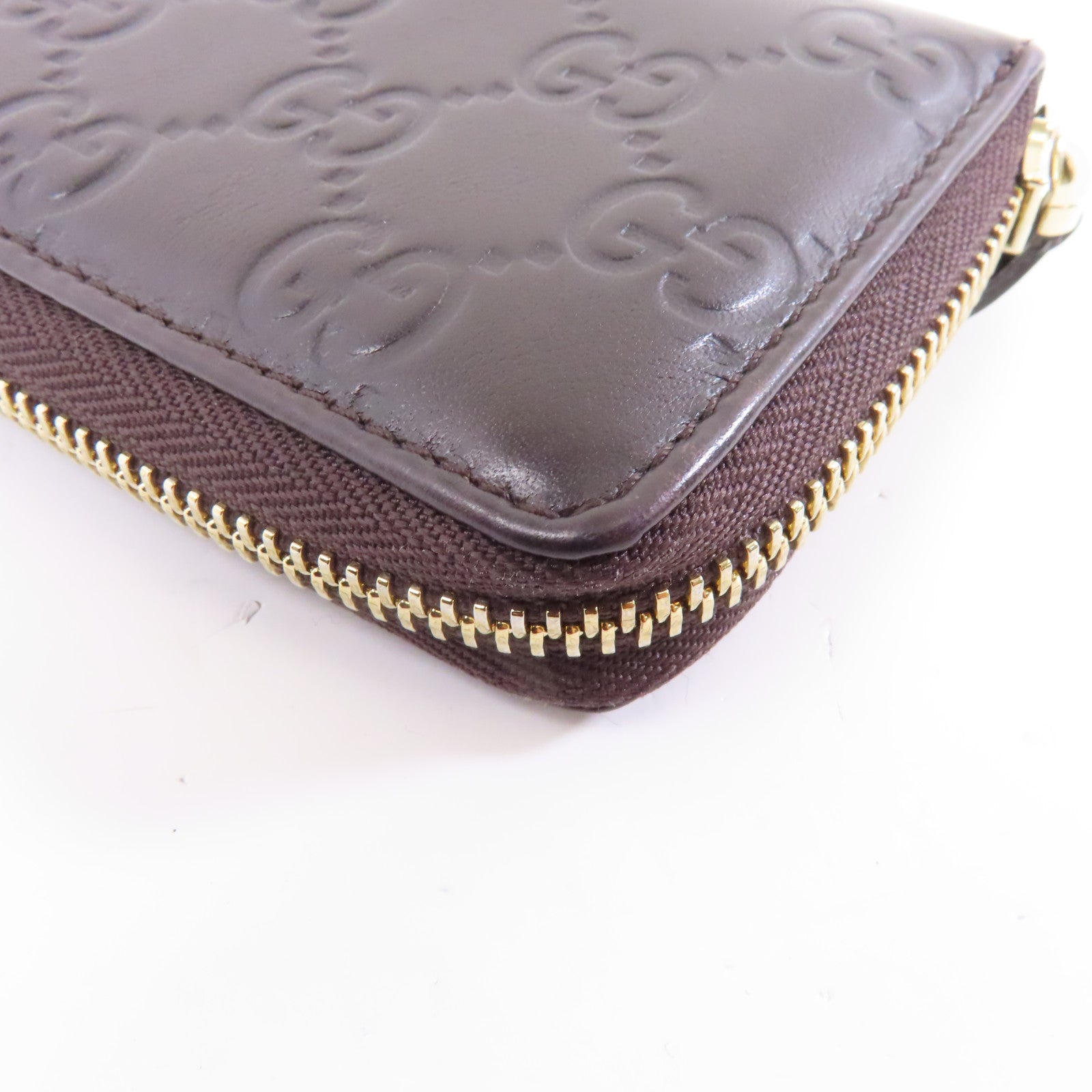 GUCCI 牛皮皮革Card/Coin Case金扣零錢包/卡片套啡色