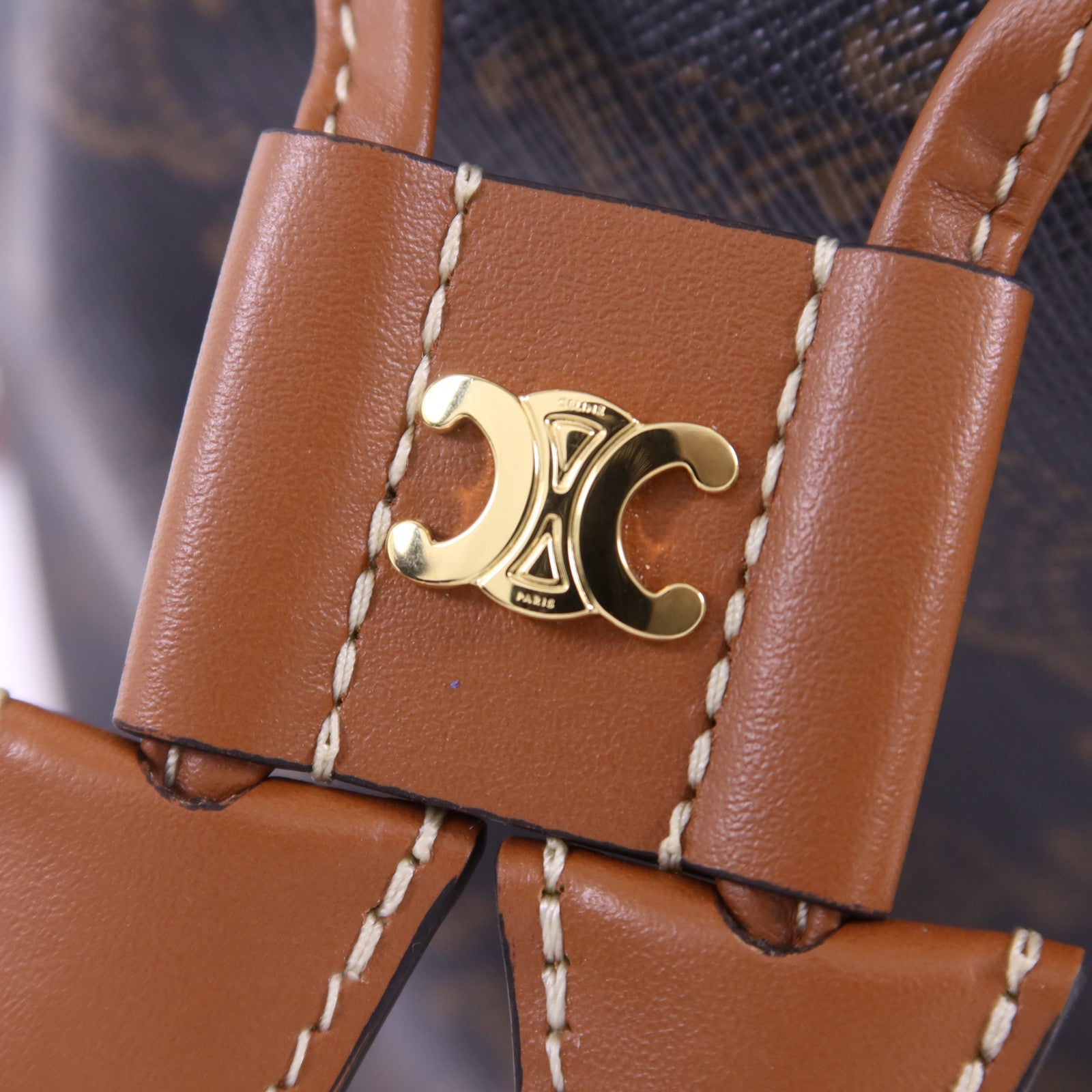 CELINE 塗層帆布Teen Clara金扣手挽肩背兩用袋