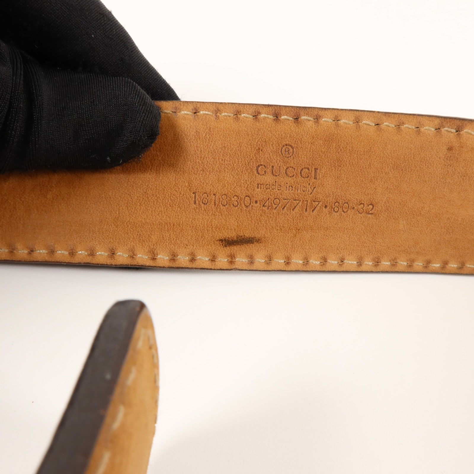 GUCCI 塗層帆布Belt 80cm皮帶