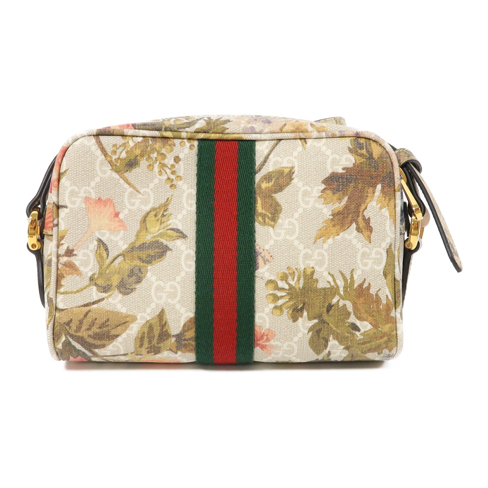 GUCCI 塗層帆布Ophidia金扣肩背袋卡其色