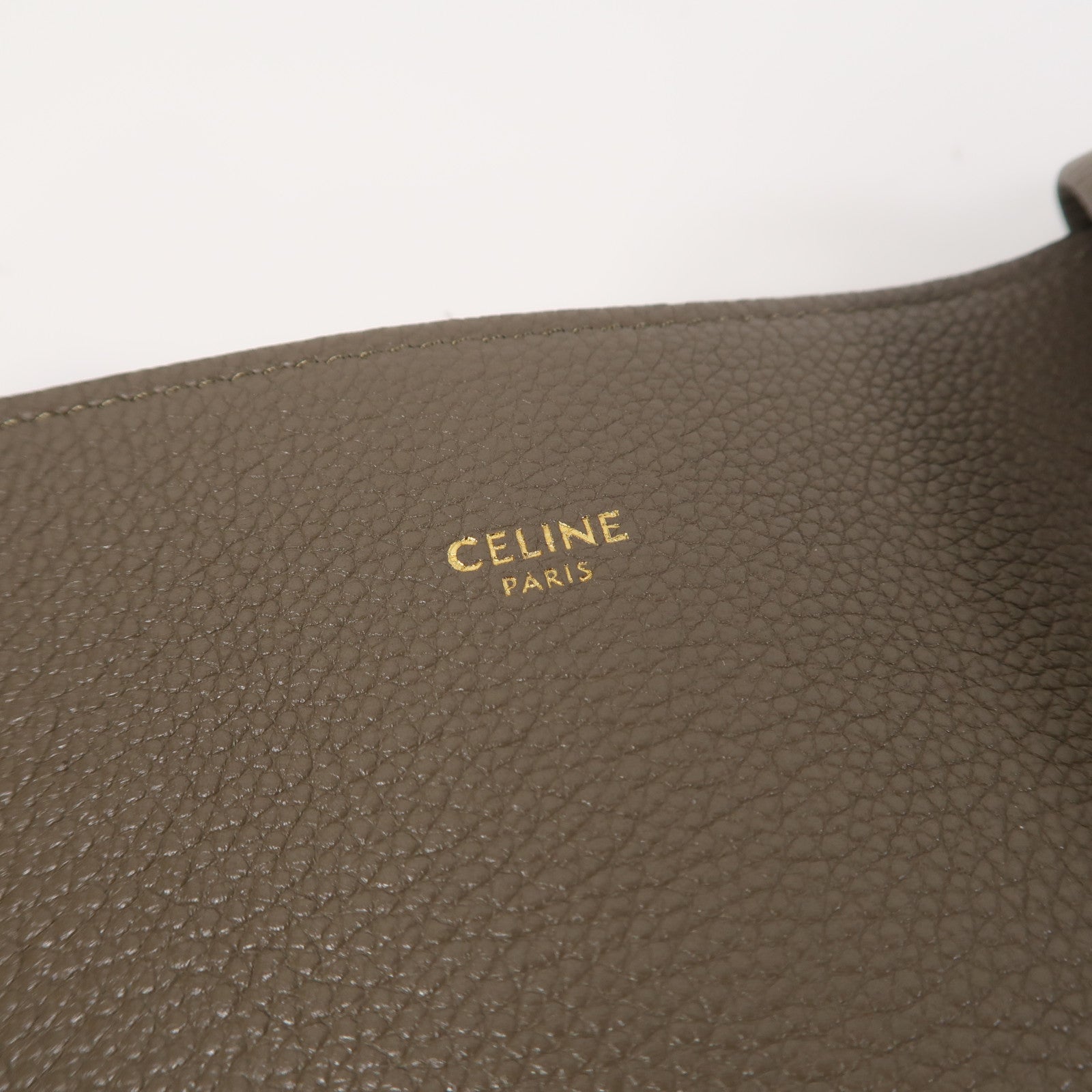 CELINE 牛皮皮革Small Cabas Phantom金扣肩背袋灰色
