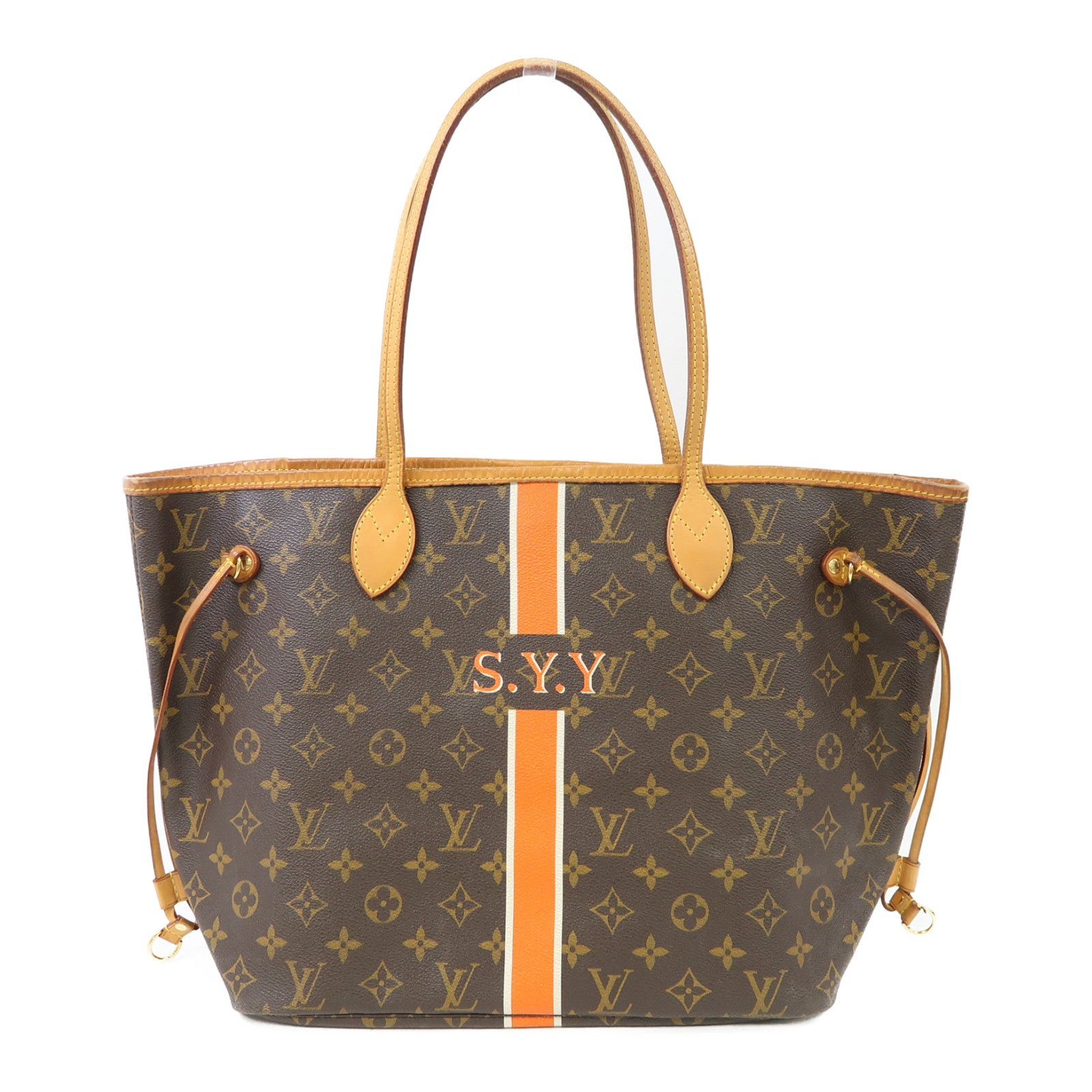 LOUIS VUITTON Monogram Neverfull MM金扣肩背袋啡色