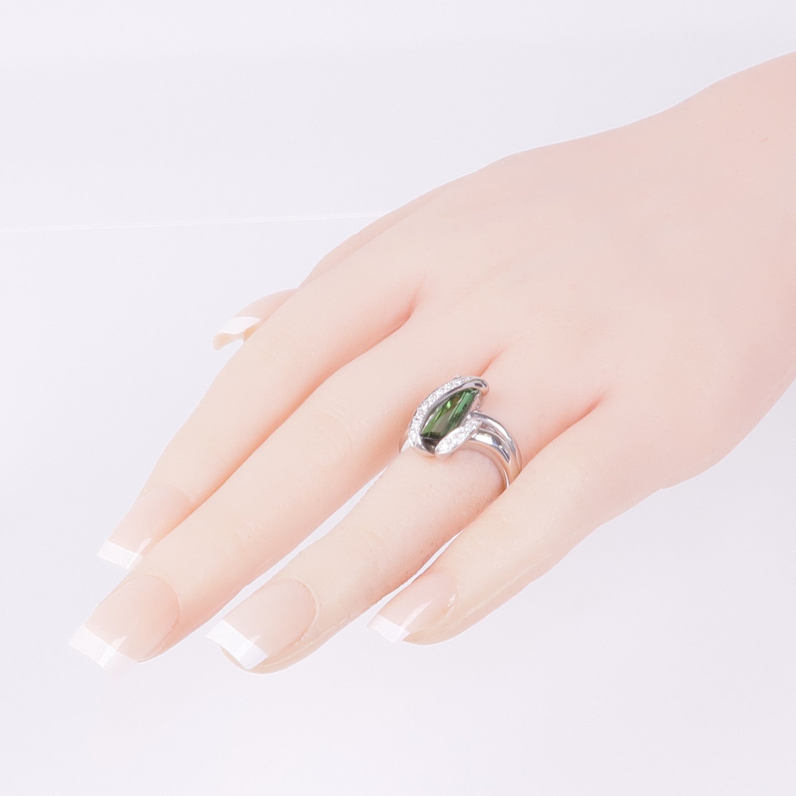 JEWELRY PT900鉑金Tourmaline Diamond Ring碧璽/鑽石戒指粉紅色US#6.25