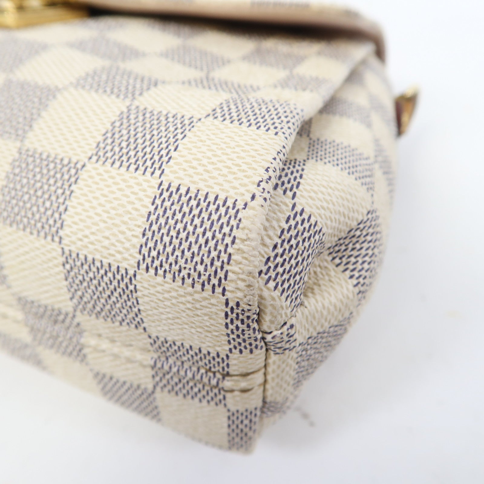 LOUIS VUITTON Damier Azur Croisette金扣手挽肩背兩用袋白色
