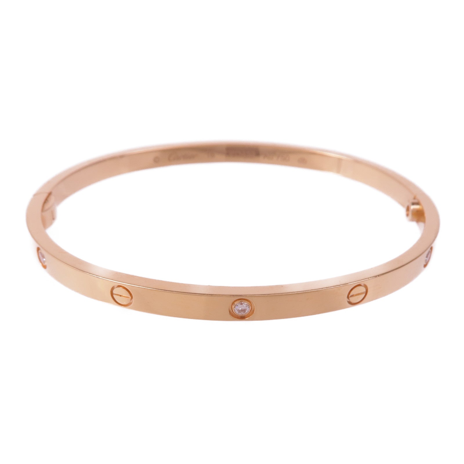 CARTIER 18K玫瑰金Love Bangle 6 Diamonds鑽石手鐲Cartier#16