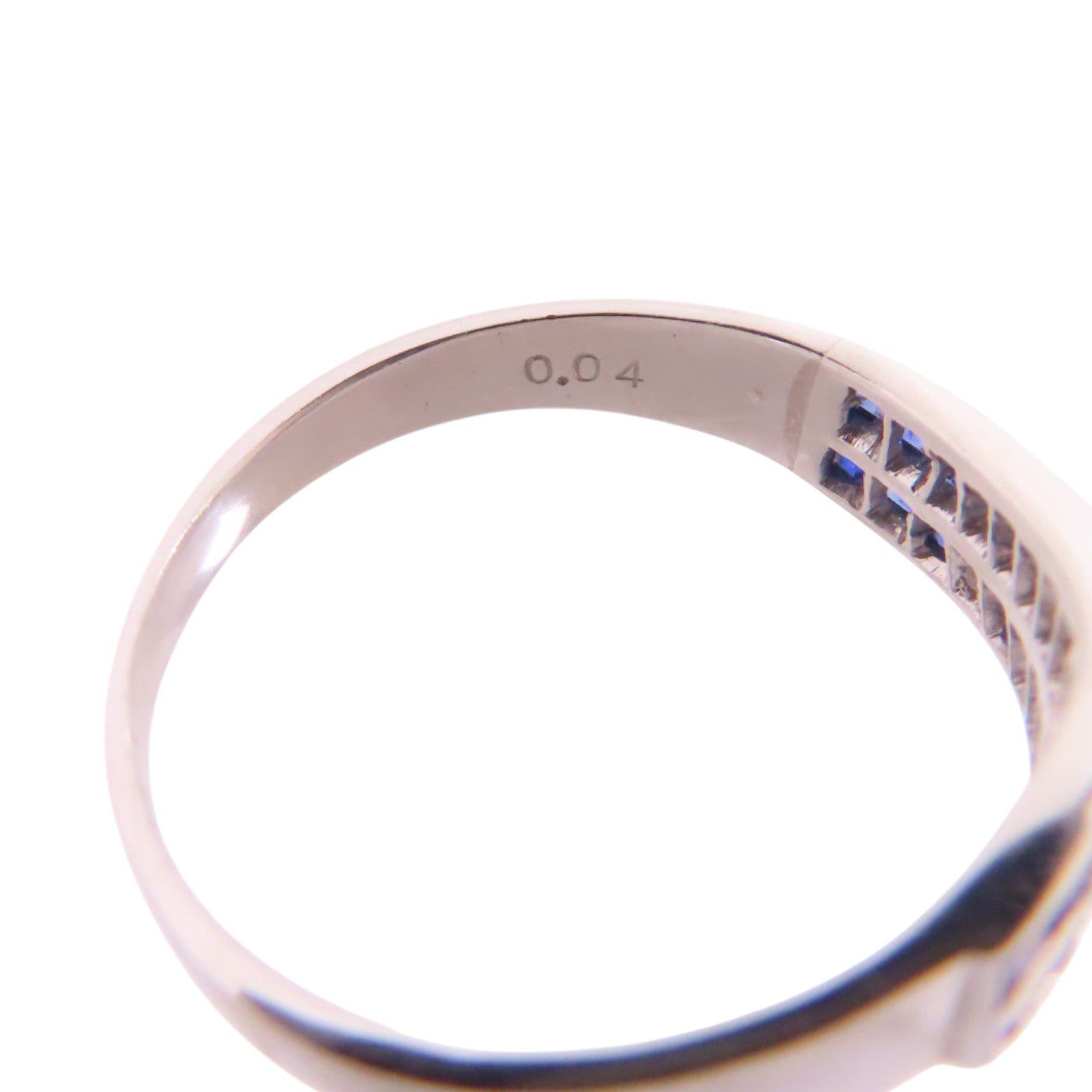 JEWELRY 【激減優惠】PT900鉑金/藍寶石/鑽石Sapphire Diamond Ring戒指US#6.5