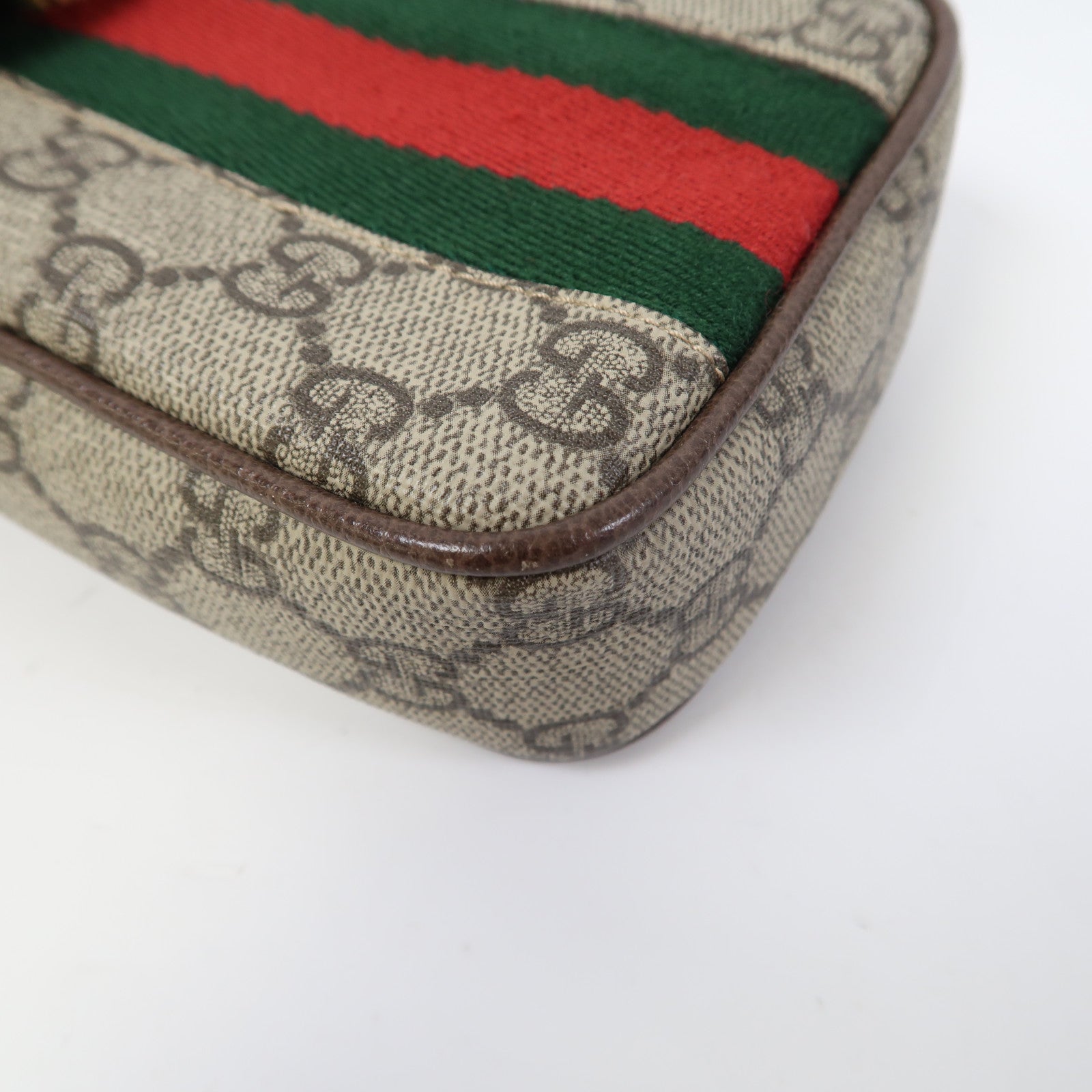 GUCCI 塗層帆布Ophidia Phone Bag金扣肩背袋啡色