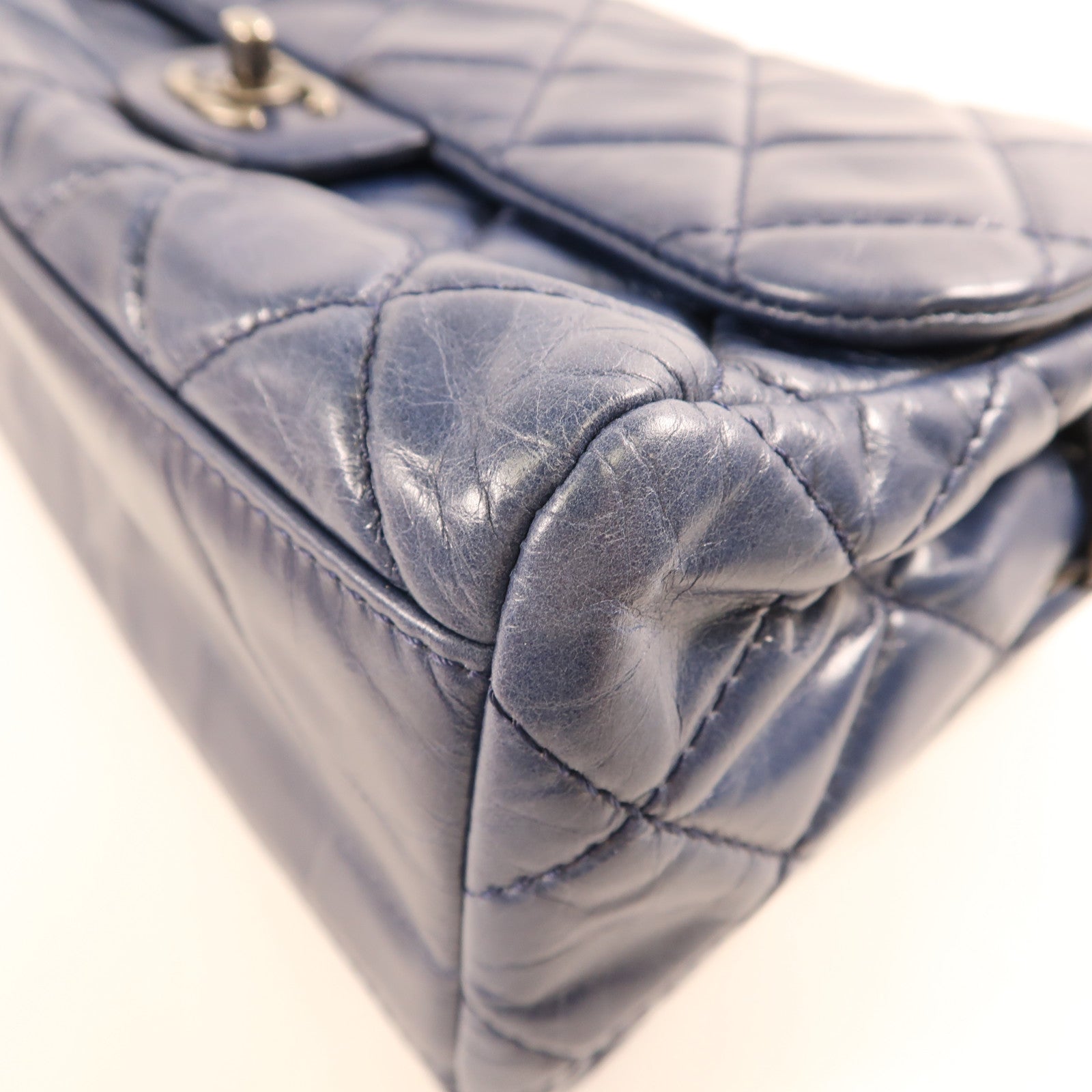 CHANEL 牛皮皮革Shoulder Bag銀扣鏈帶肩背袋