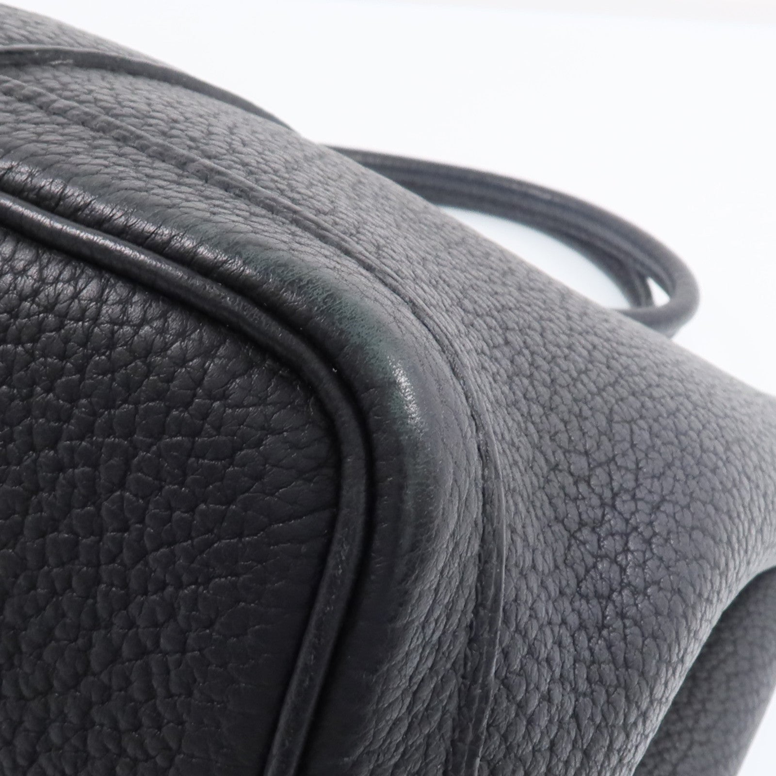 HERMES Negonda皮革Garden Party TPM銀扣手挽袋Noir