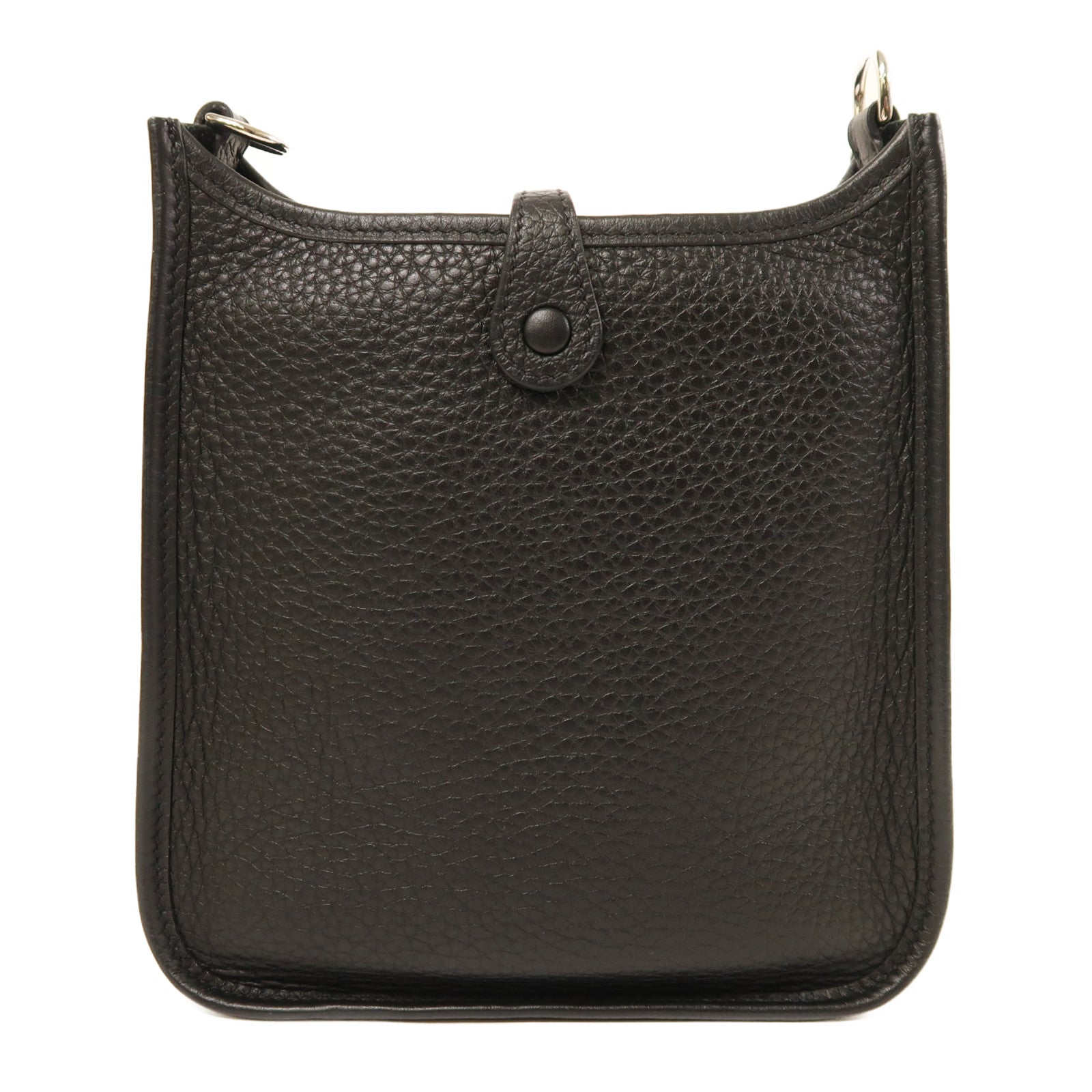 HERMES Clemence皮革Evelyne TPM銀扣肩背袋黑色