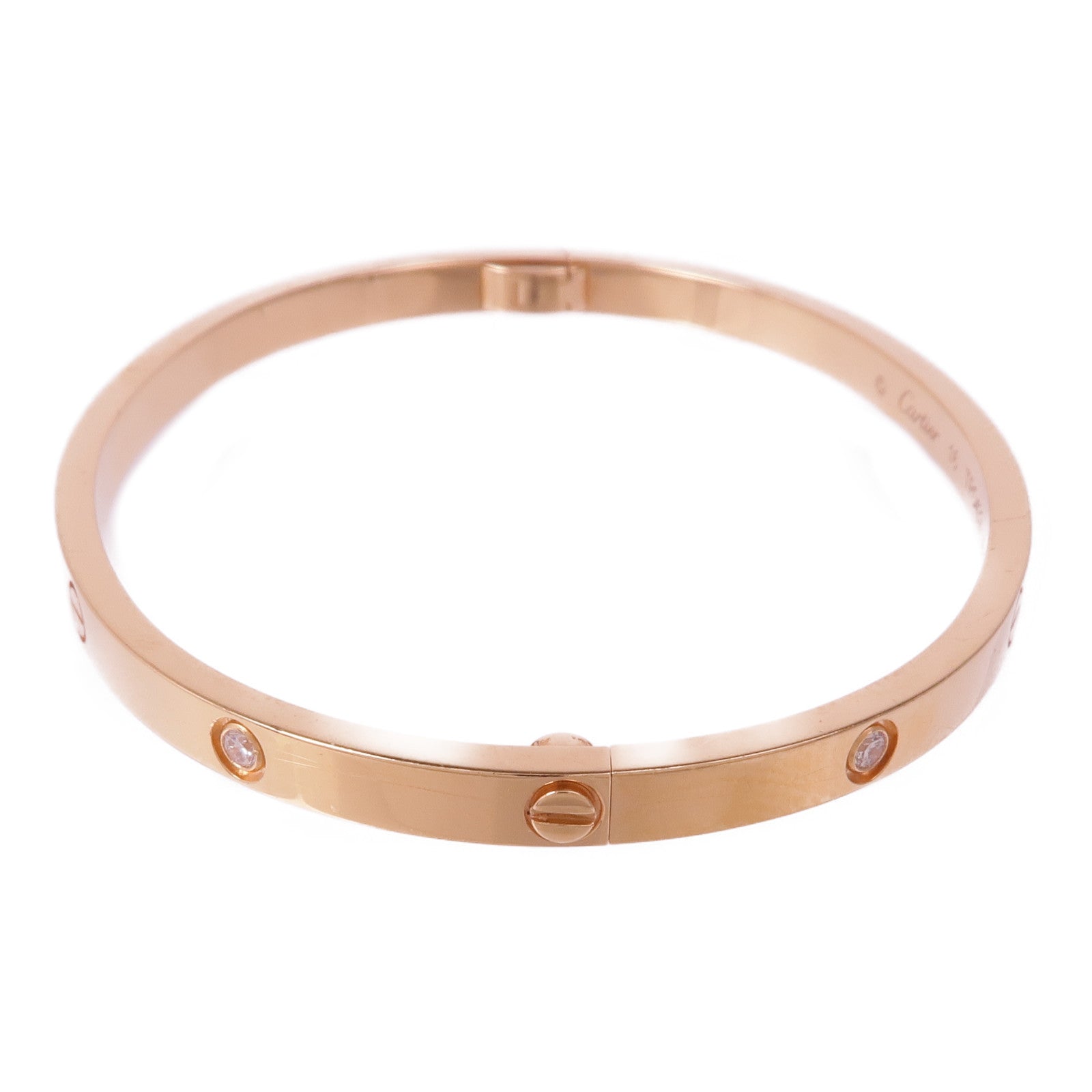 CARTIER 18K玫瑰金Love Bangle 6 Diamonds鑽石手鐲Cartier#16