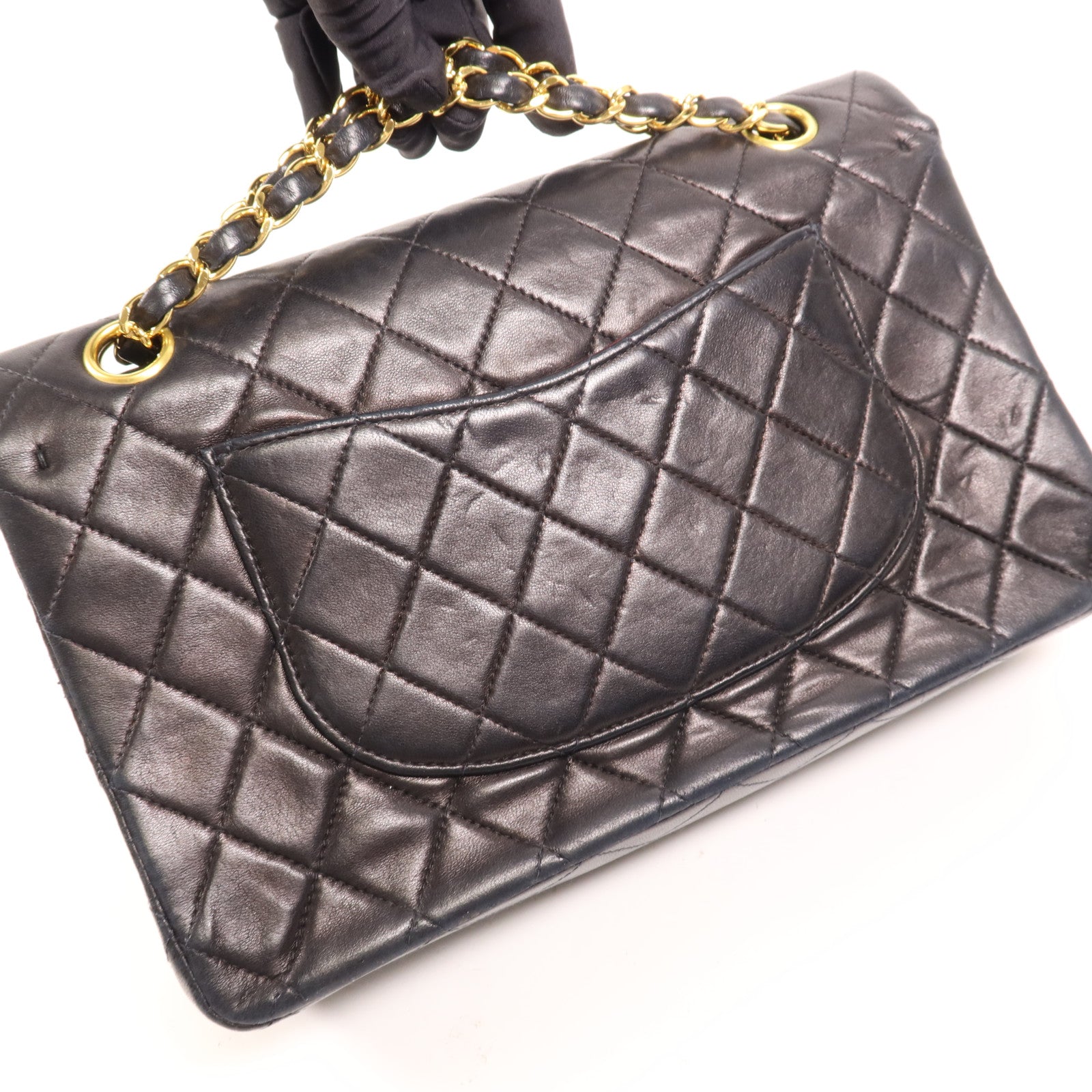 CHANEL 羊皮皮革Vintage Classic 11.12金扣鏈帶肩背袋
