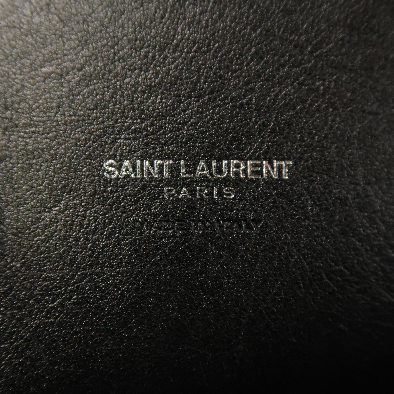 YVES SAINT LAURENT 牛皮皮革Sac De Jour銀扣手挽肩背兩用袋黑色