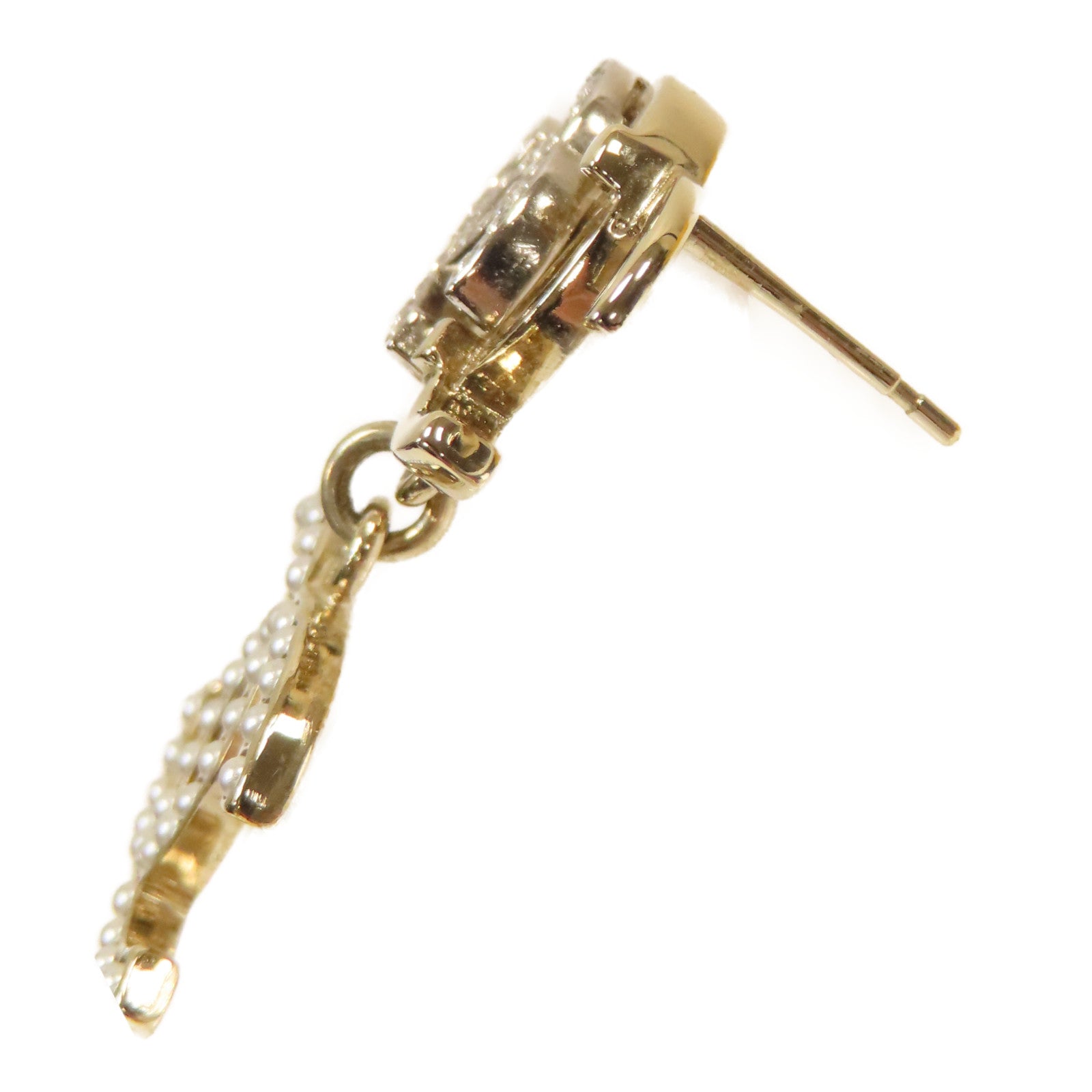 CHANEL PVC/金屬Earrings耳環金色/白色