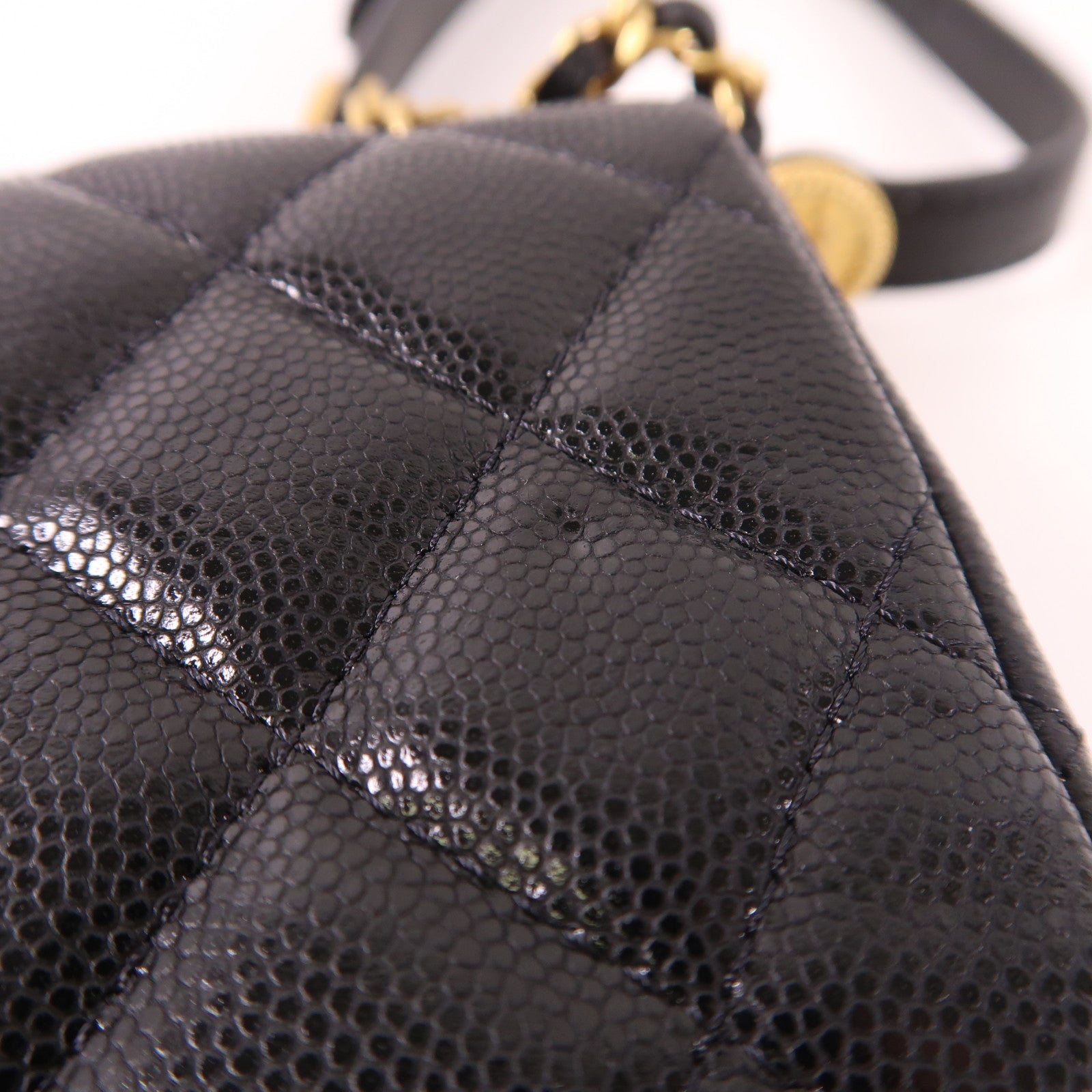 CHANEL 牛皮皮革Waist Bag金扣腰包