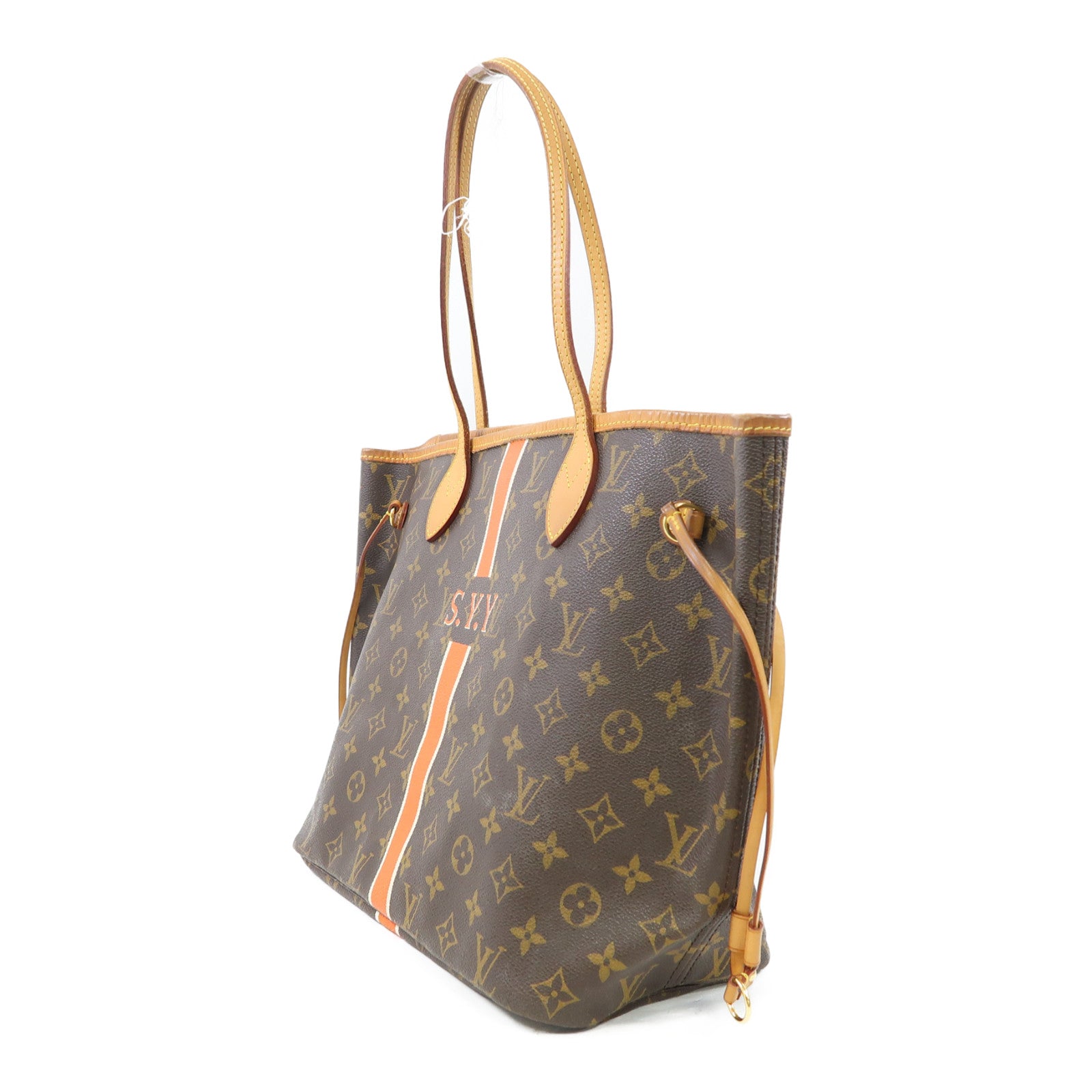 LOUIS VUITTON Monogram Neverfull MM金扣肩背袋啡色