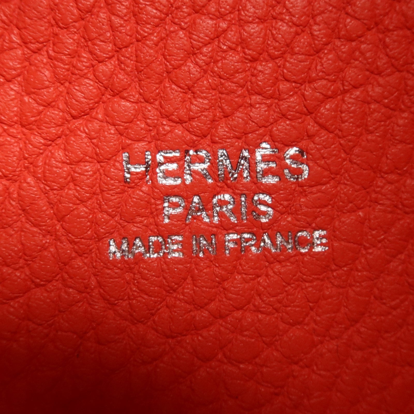 HERMES Clemence皮革Picotin MM銀扣手挽袋Orange Poppy