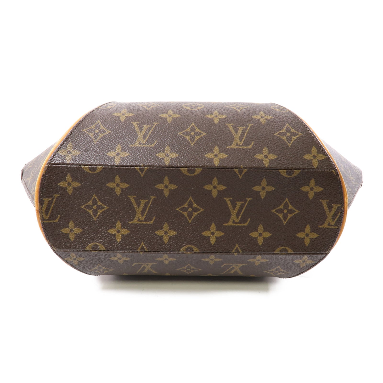 LOUIS VUITTON Monogram Ellipse MM金扣手挽袋棕色