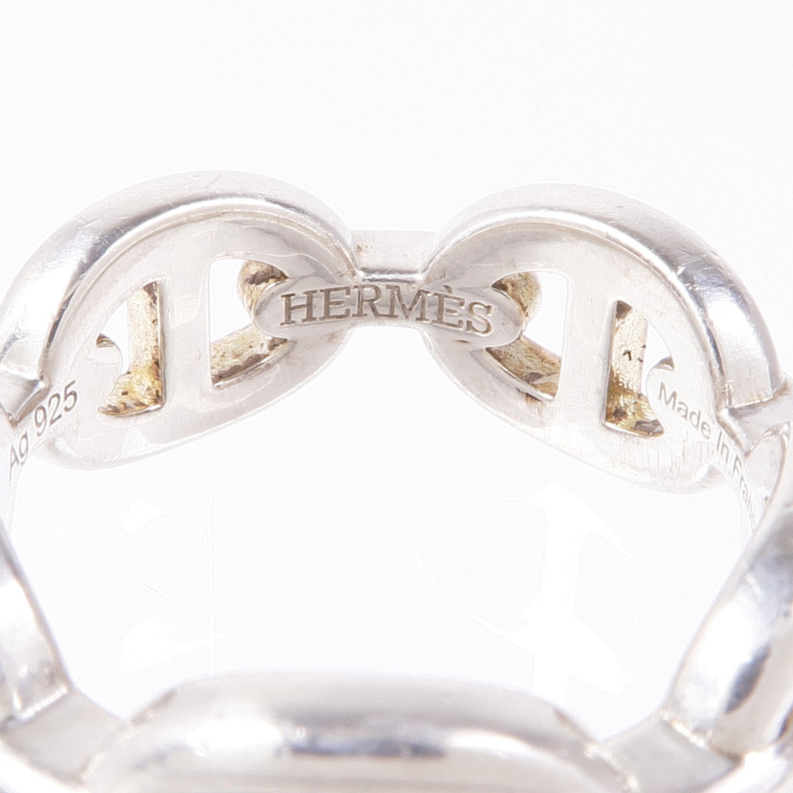 HERMES 925純銀Chaine d'ancre Enchainee Ring戒指Hermes#51/US#5.5