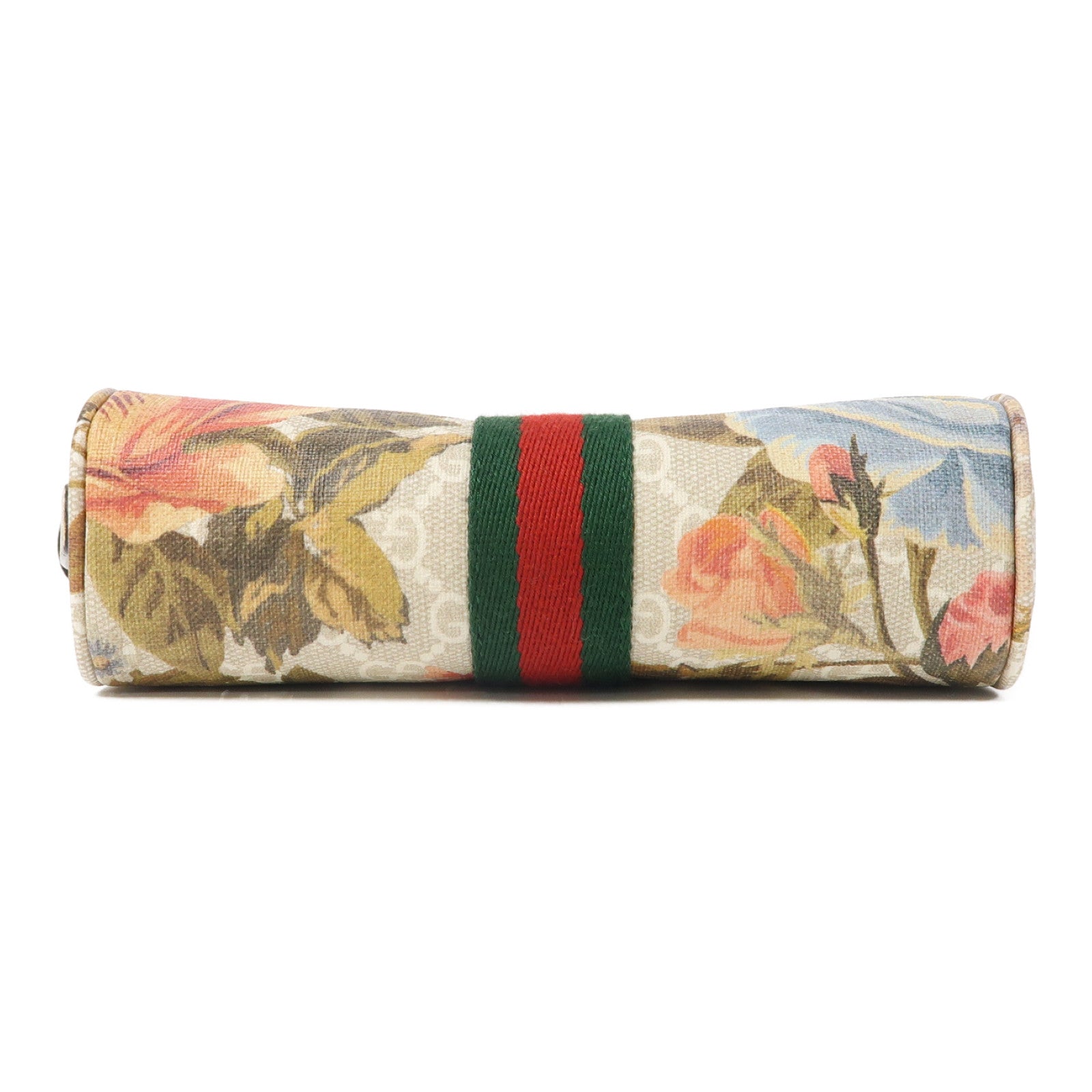 GUCCI 塗層帆布Ophidia金扣肩背袋卡其色