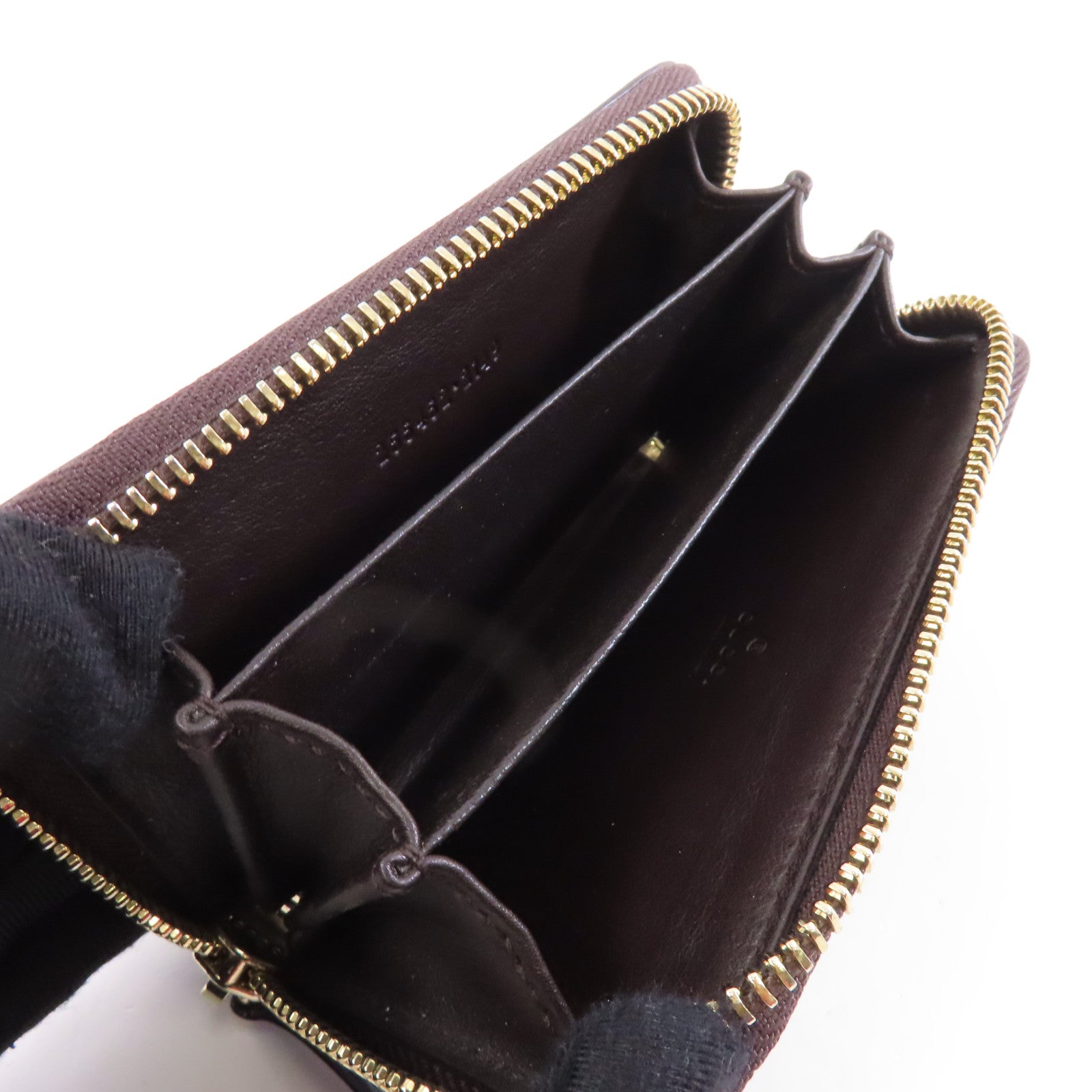 GUCCI 牛皮皮革Card/Coin Case金扣零錢包/卡片套啡色