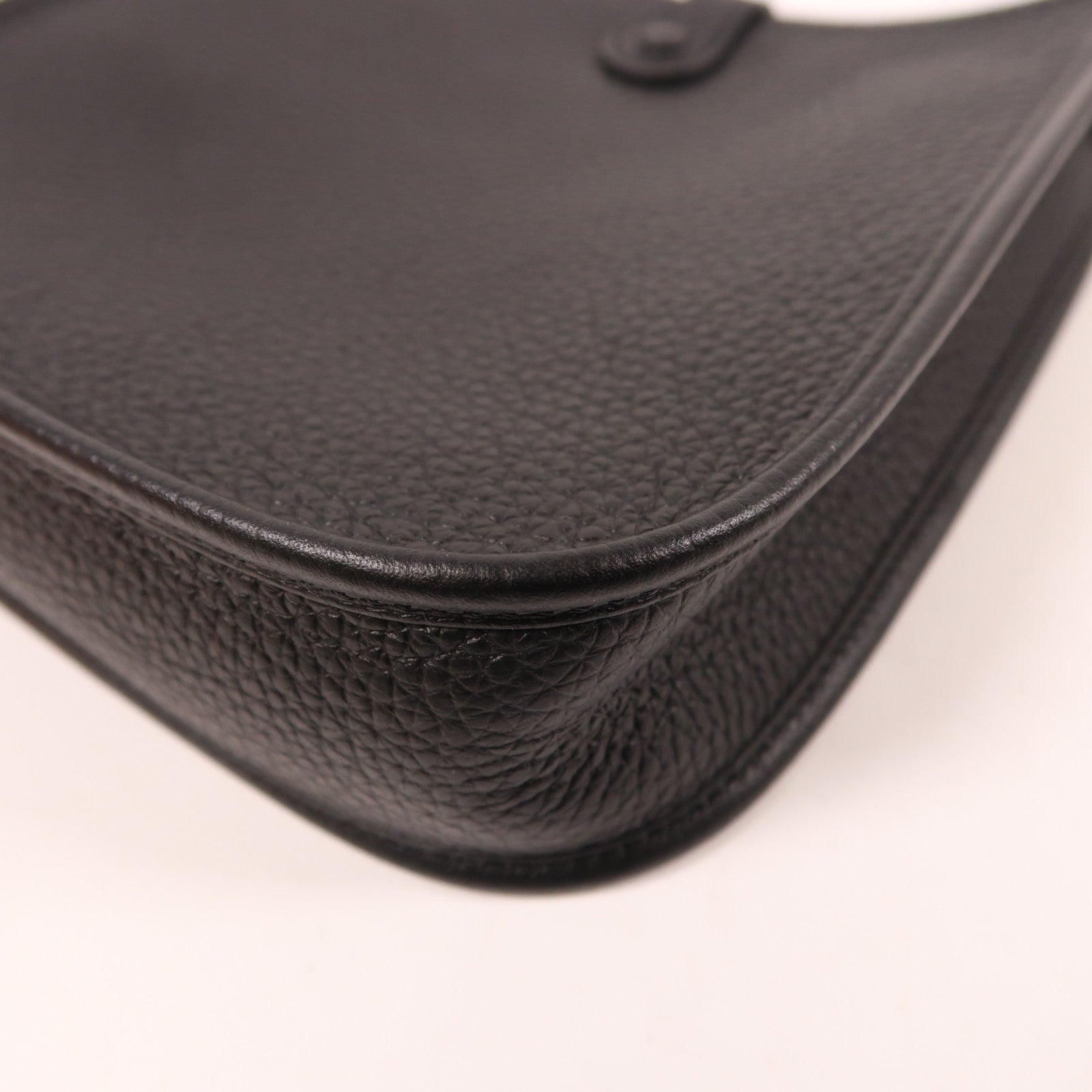 HERMES Clemence皮革Evelyne TPM銀扣肩背袋黑色