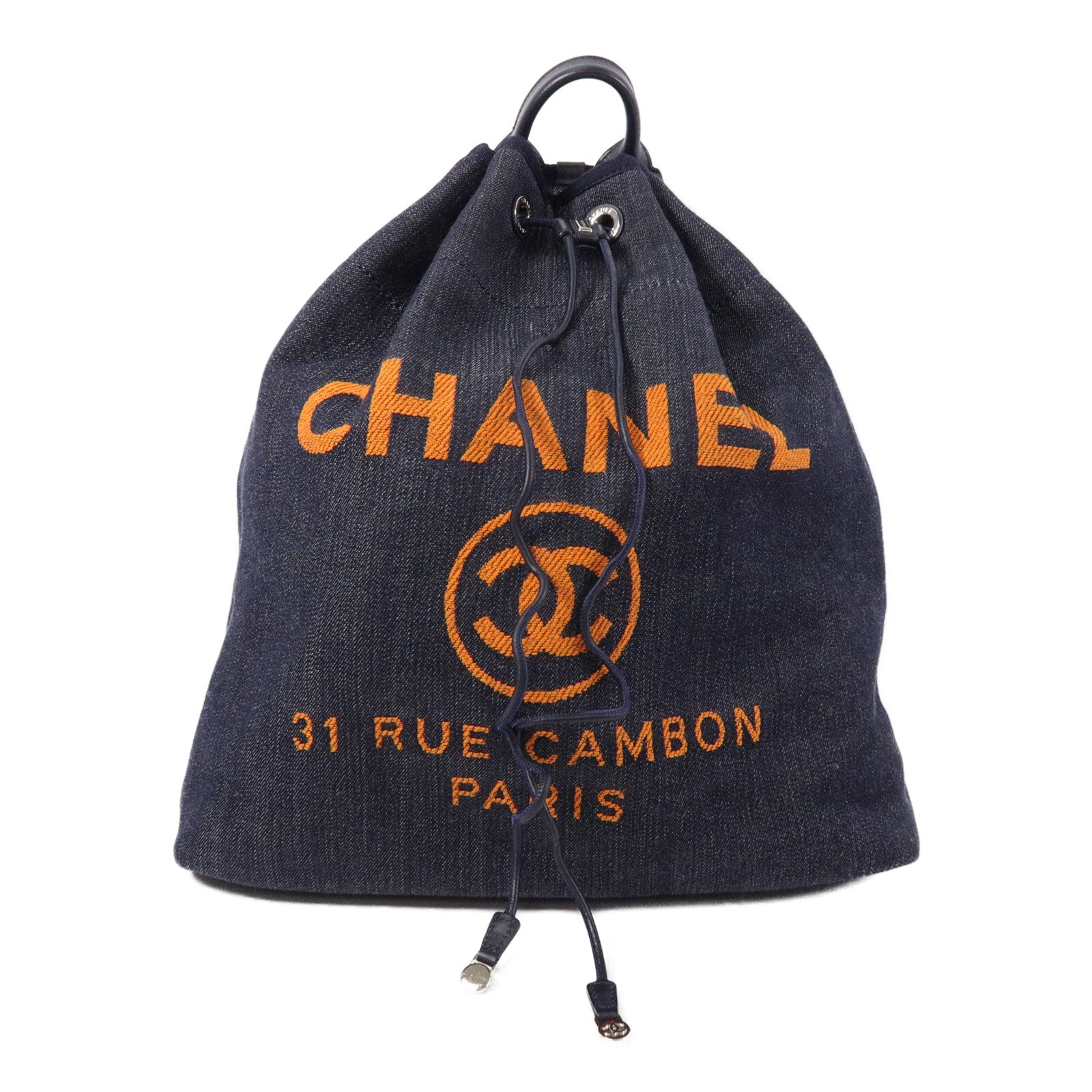 CHANEL 帆布Deauville Backpack鏈帶背包