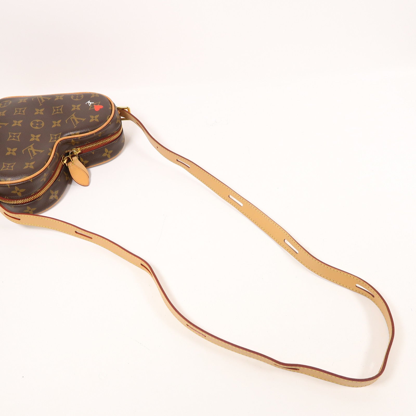 LOUIS VUITTON Monogram Game On Coeur金扣肩背袋棕色