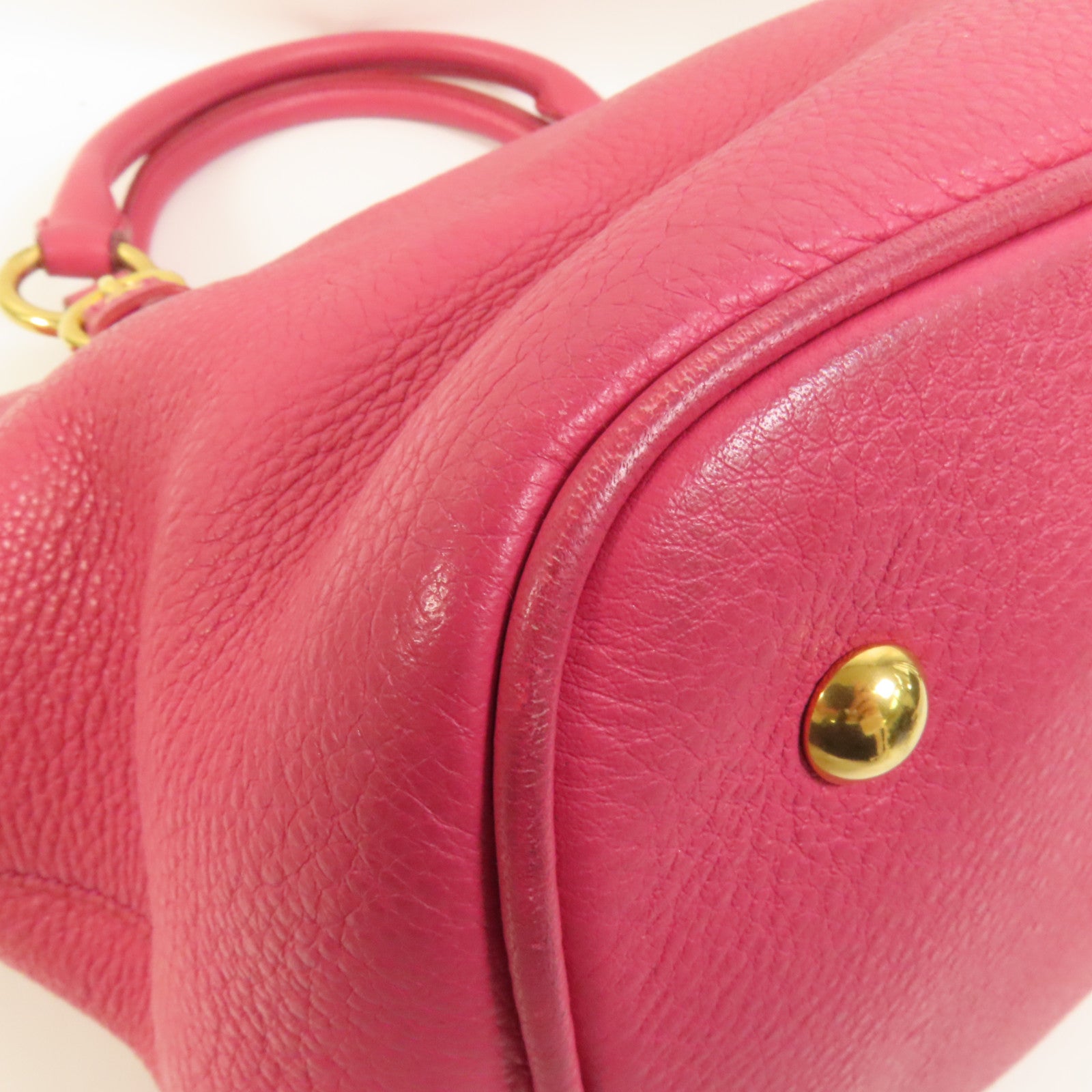 Miu Miu 牛皮皮革2 Way Shoulder金扣手挽肩背兩用袋
