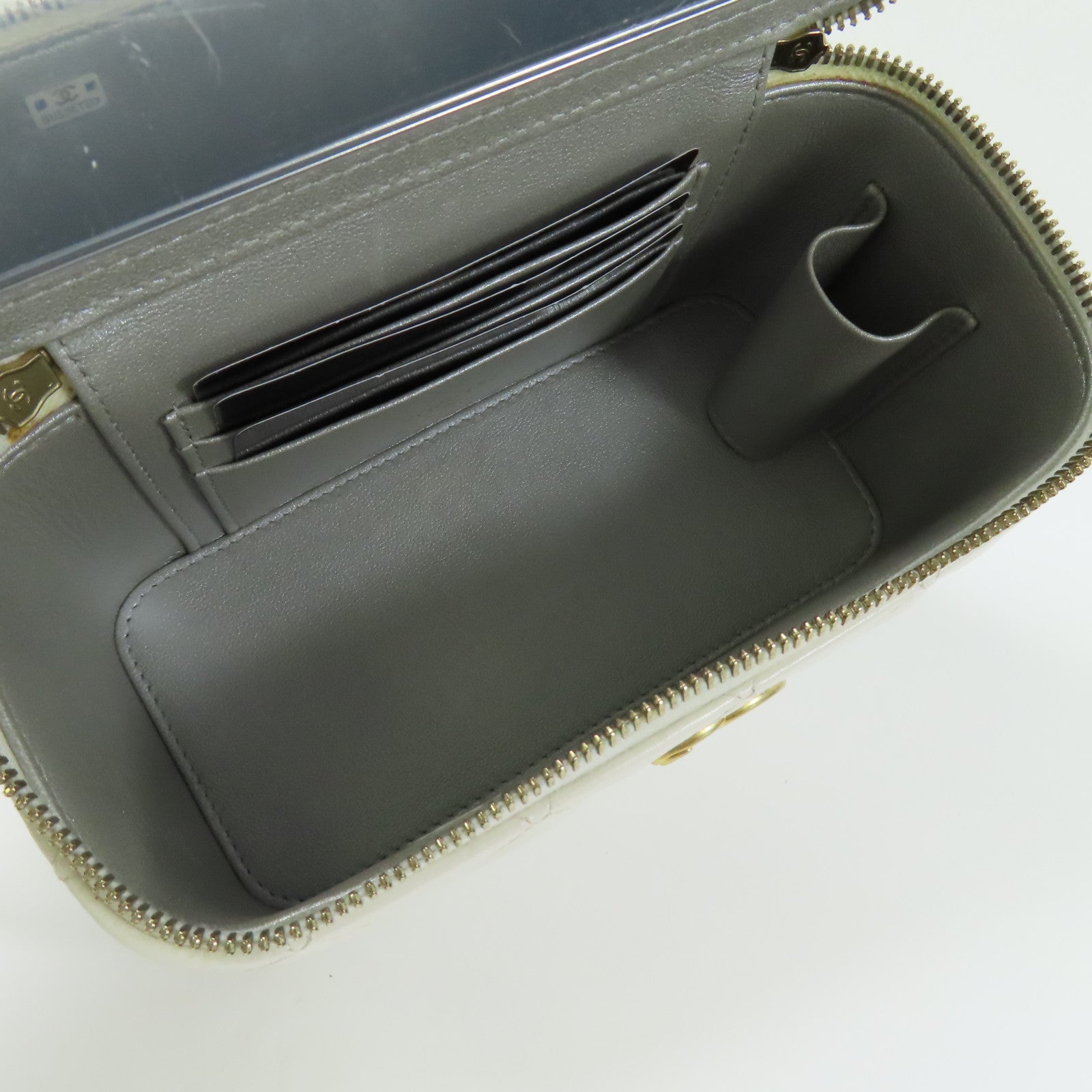 CHANEL 羊皮皮革Vanity Case Handle金扣鏈帶手挽肩背兩用袋