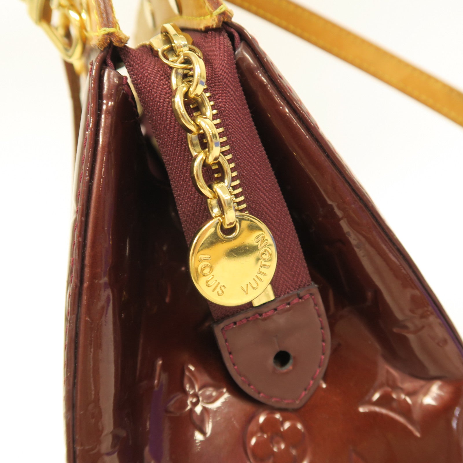 LOUIS VUITTON **【激減優惠】Vernis Brea MM金扣手挽肩背兩用袋紅色