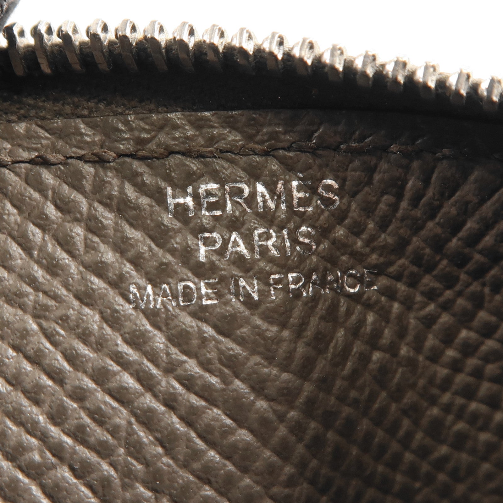 HERMES 【激減優惠】Epsom皮革Porte-Cartes Zippe City銀扣錢包Etain