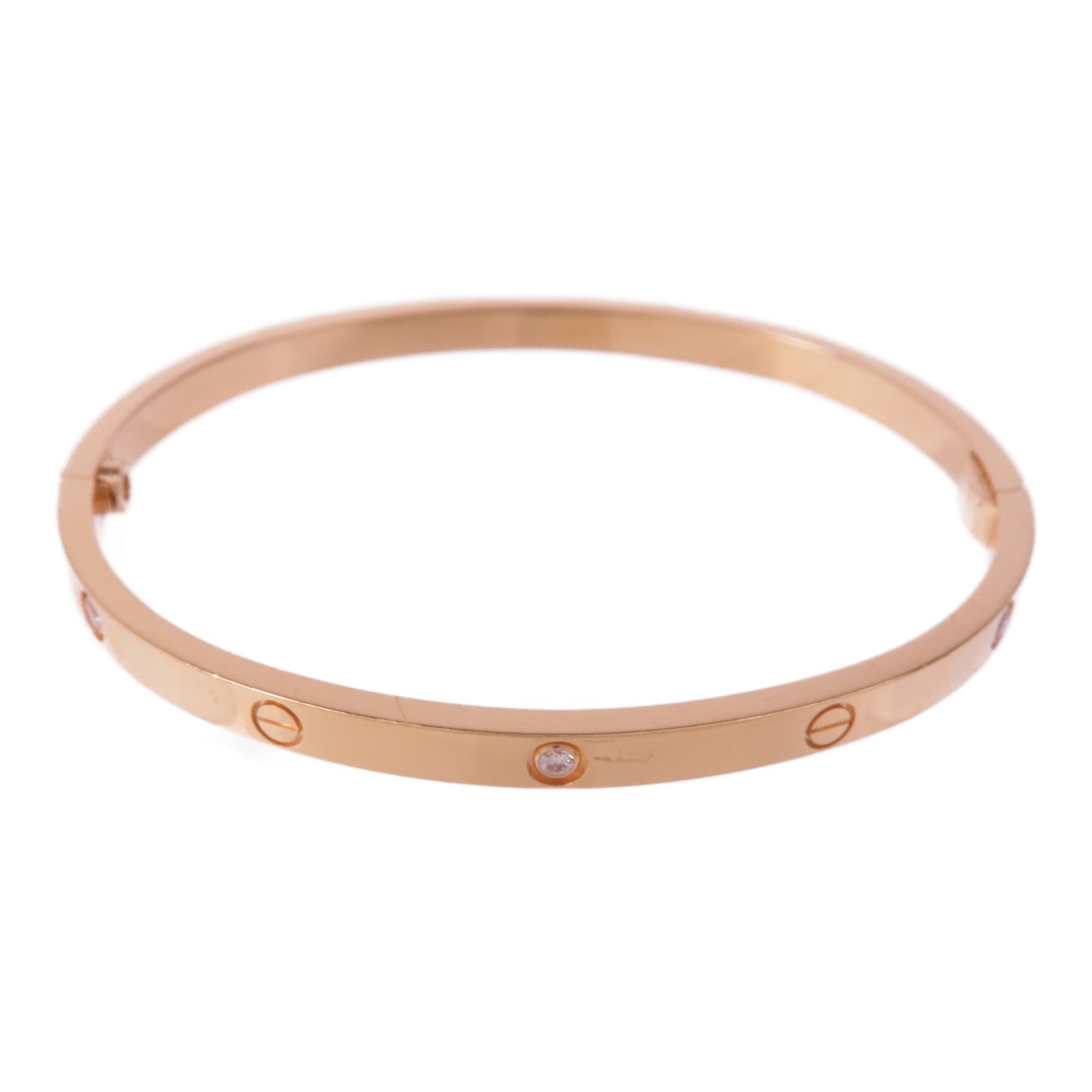 CARTIER 18K玫瑰金Love Bangle 6 Diamonds鑽石手鐲Cartier#16