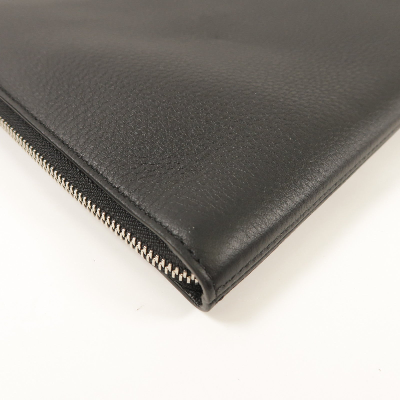 CARTIER 牛皮皮革Clutch Bag銀扣手拿包