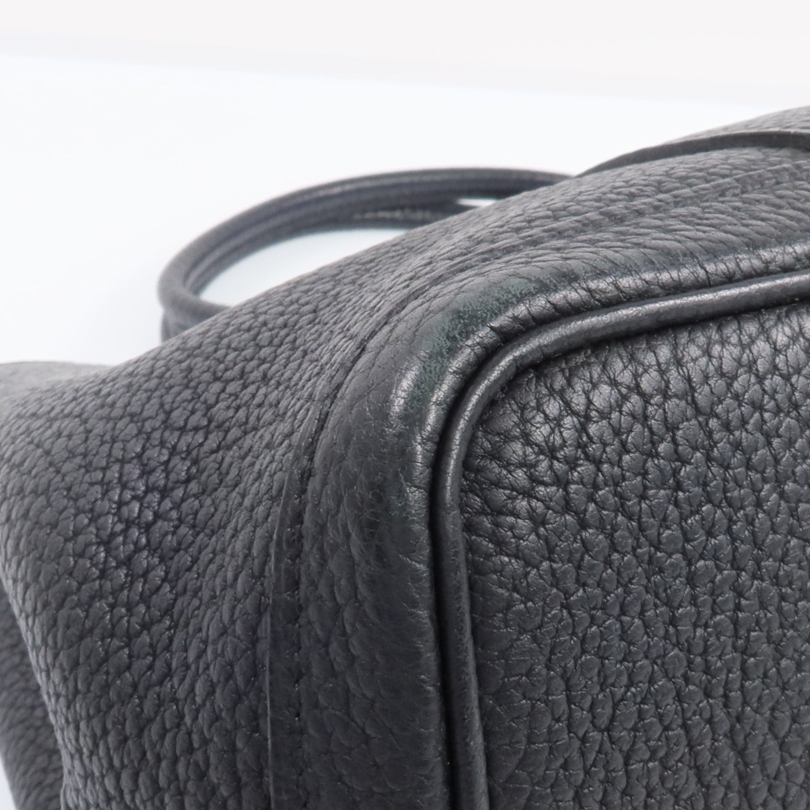 HERMES Negonda皮革Garden Party TPM銀扣手挽袋Noir