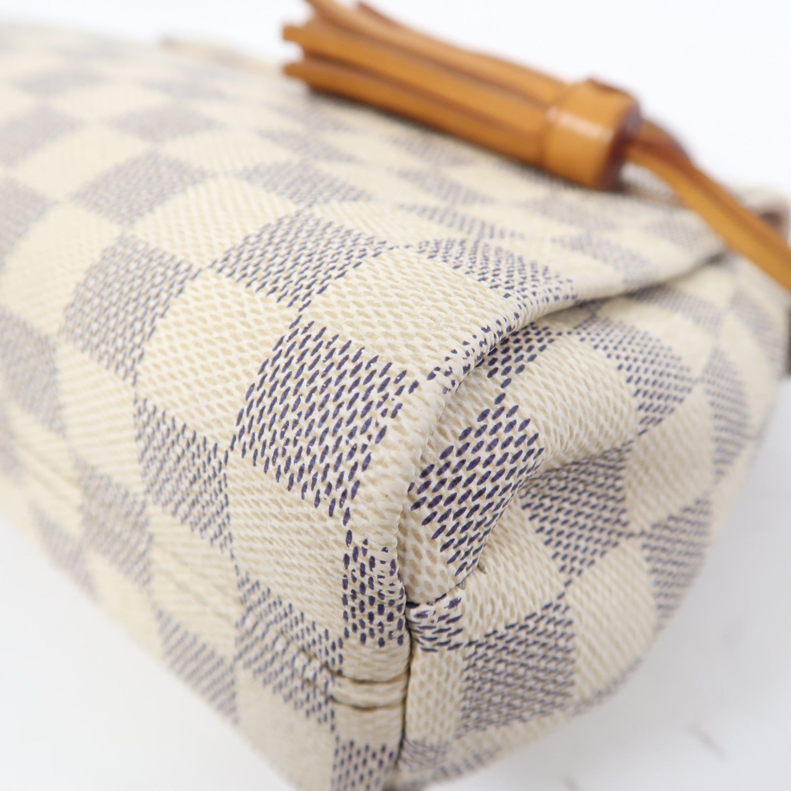 LOUIS VUITTON Damier Azur Croisette金扣手挽肩背兩用袋白色
