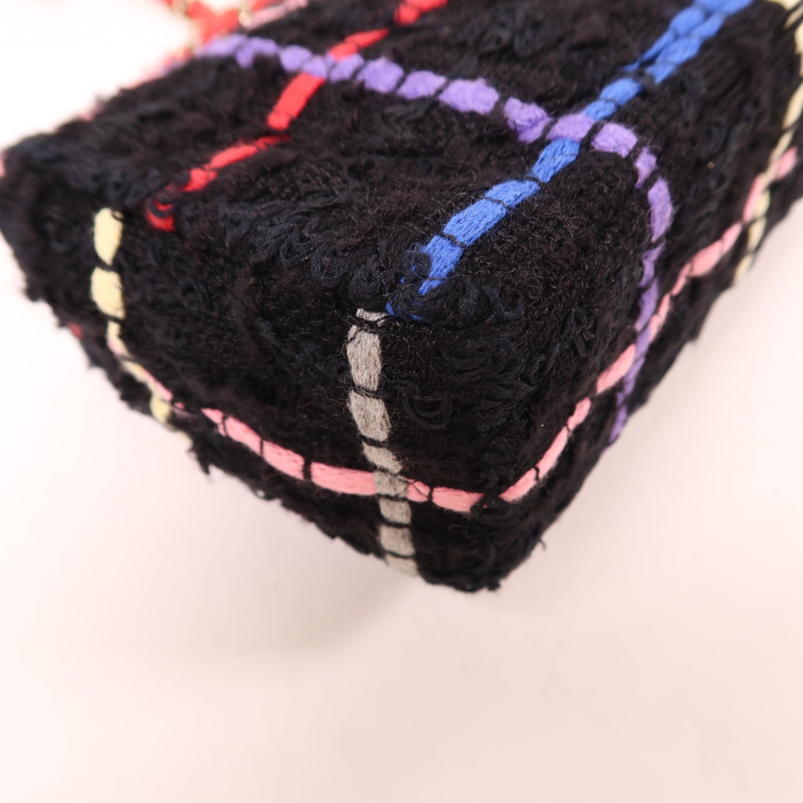 CHANEL 羊毛/粗花呢Mini Flap Bag金扣鏈帶肩背袋