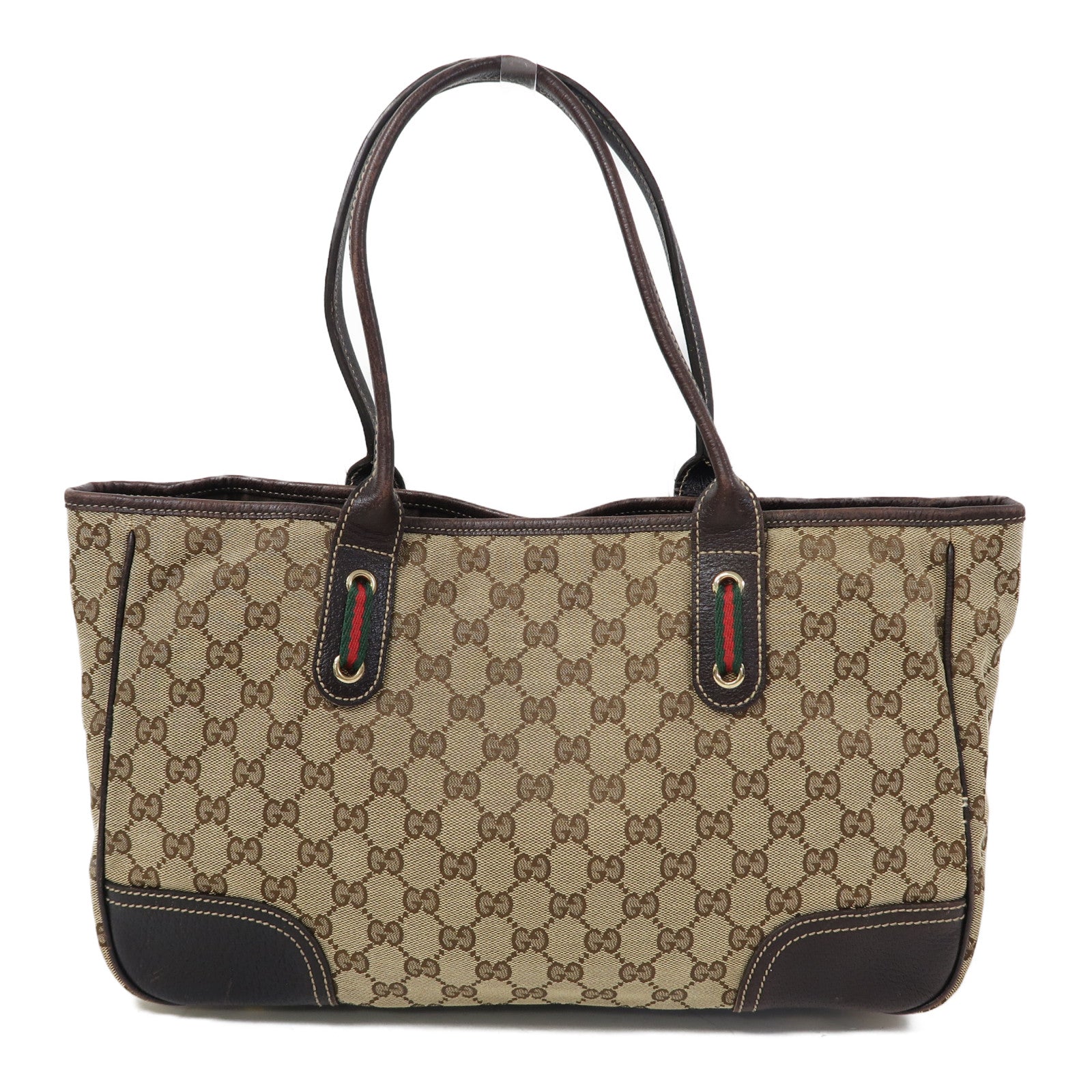 GUCCI 帆布Tote Bag金扣肩背袋啡色