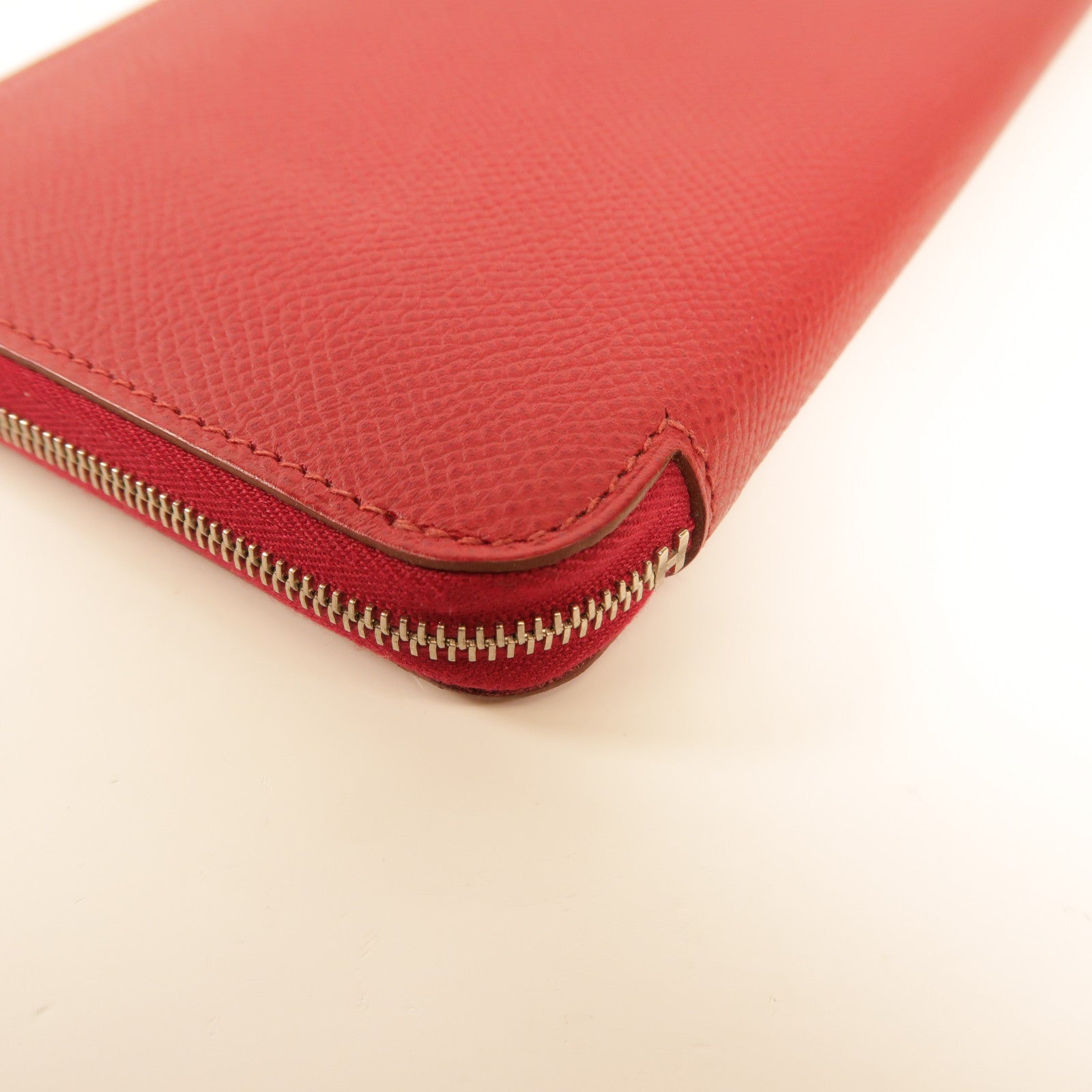 HERMES 【激減優惠】Epsom皮革Azap Long Wallet銀扣長錢包Rouge Grenade