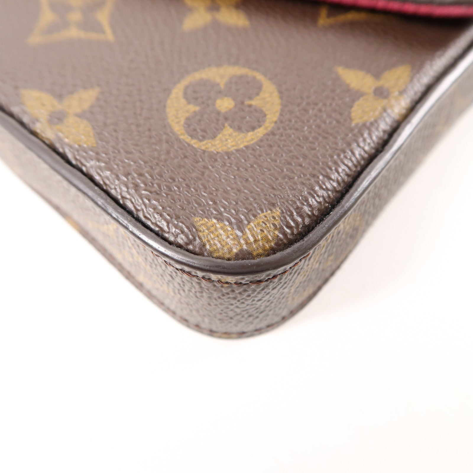 LOUIS VUITTON Monogram Felicie Pochette金扣鏈帶肩背袋棕色