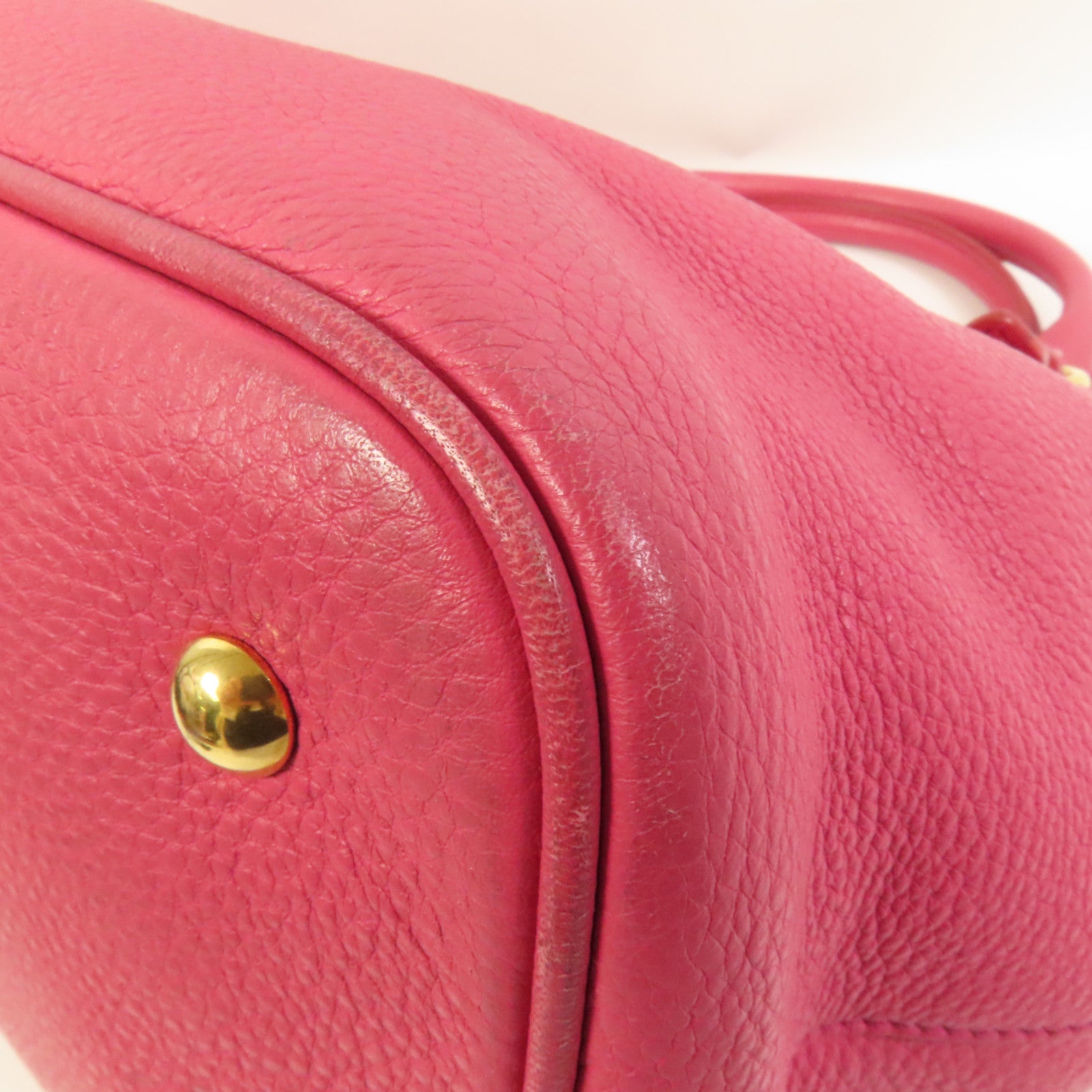 Miu Miu 牛皮皮革2 Way Shoulder金扣手挽肩背兩用袋