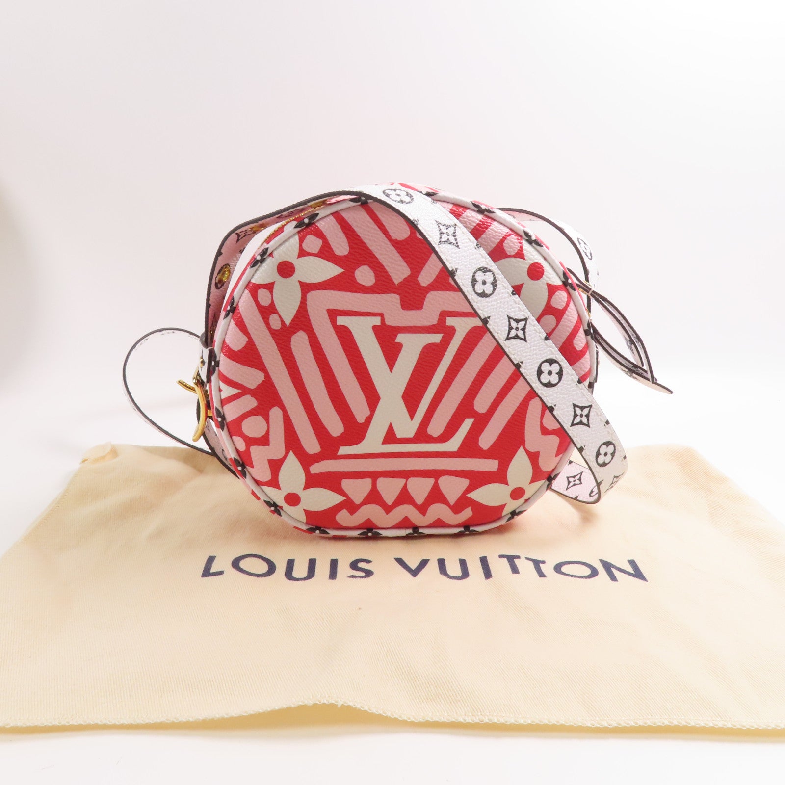 LOUIS VUITTON Monogram Giant Crafty Boite Chapoe Soupe金扣肩背袋