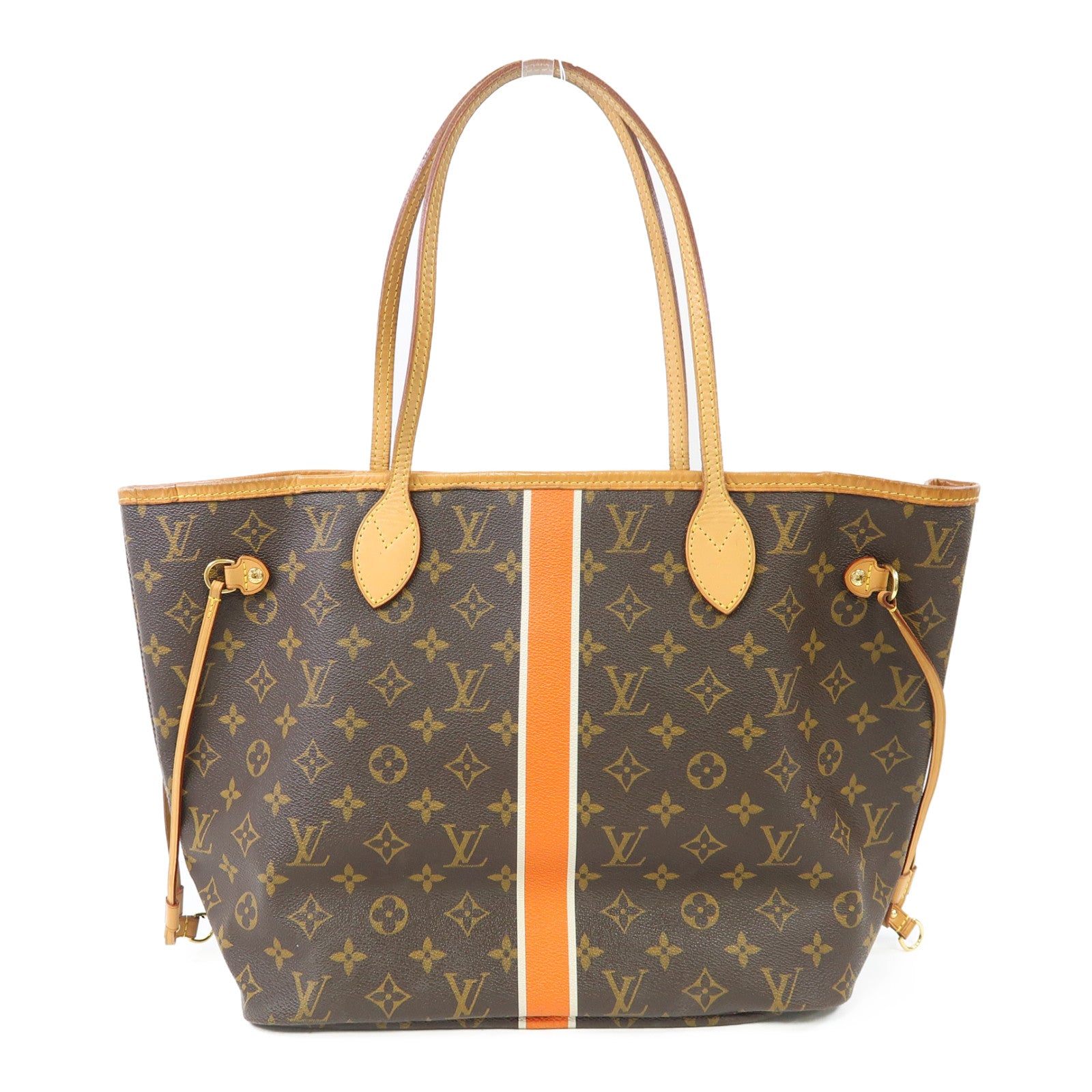 LOUIS VUITTON Monogram Neverfull MM金扣肩背袋啡色