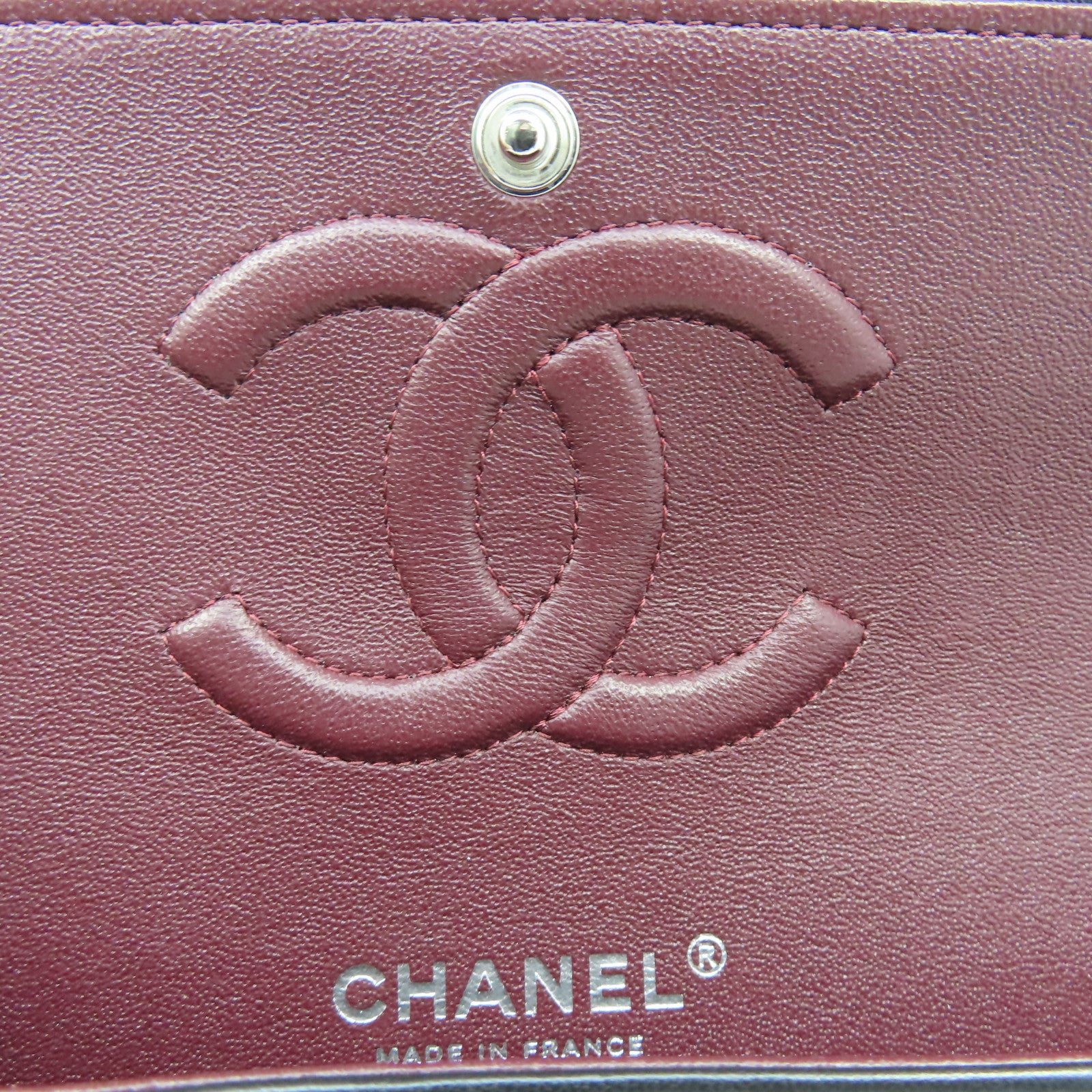 CHANEL 【清倉大減價】菱格羊皮皮革Classic 25銀扣鏈帶肩背袋黑色